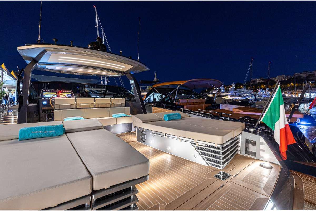 a boat on a dock aboard JANINA Yacht for Charter