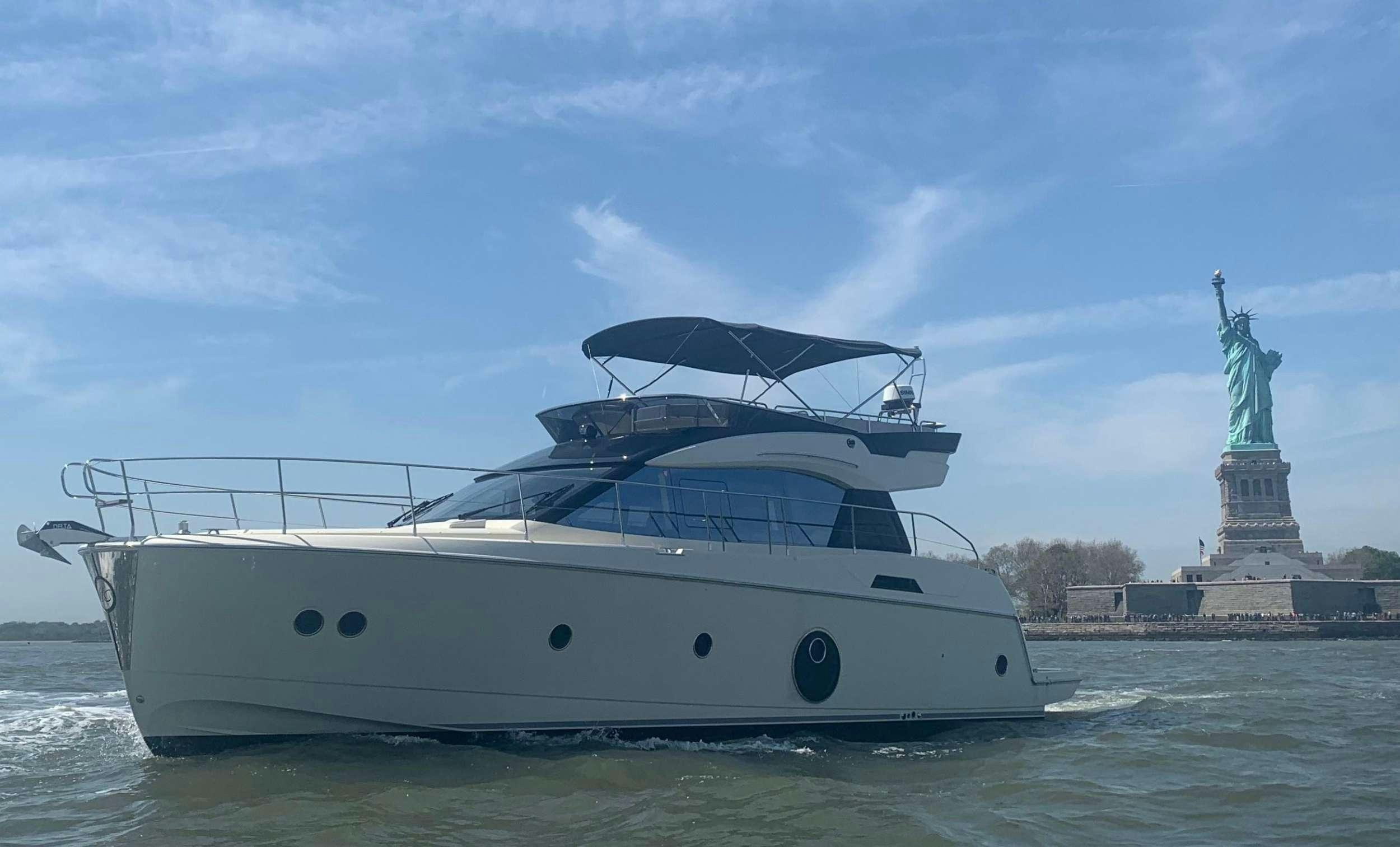 a boat in the water aboard PILOTS LOUNGE Yacht for Charter