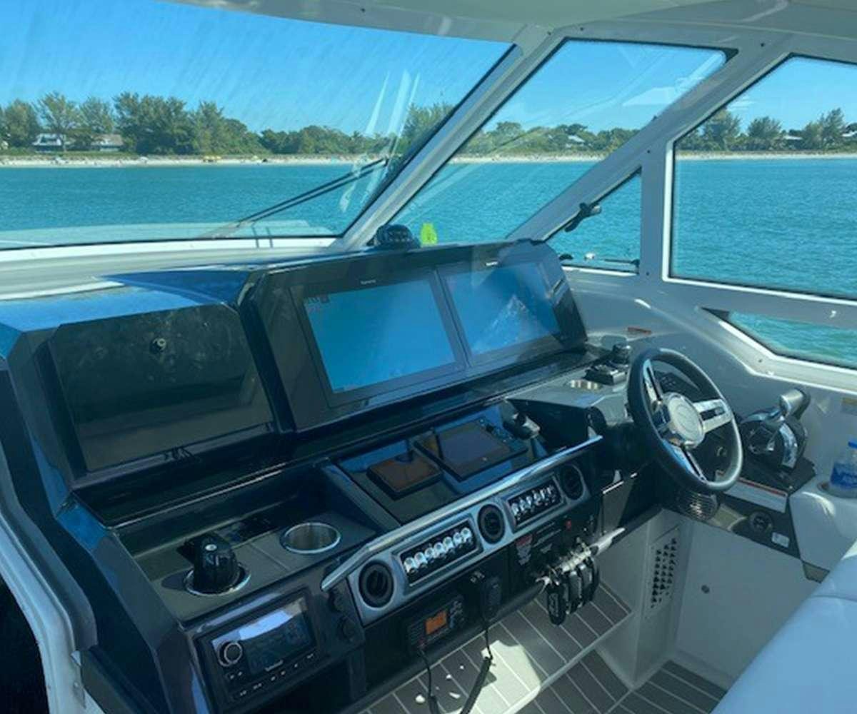 the interior of a car aboard Life Is Good Yacht for Charter