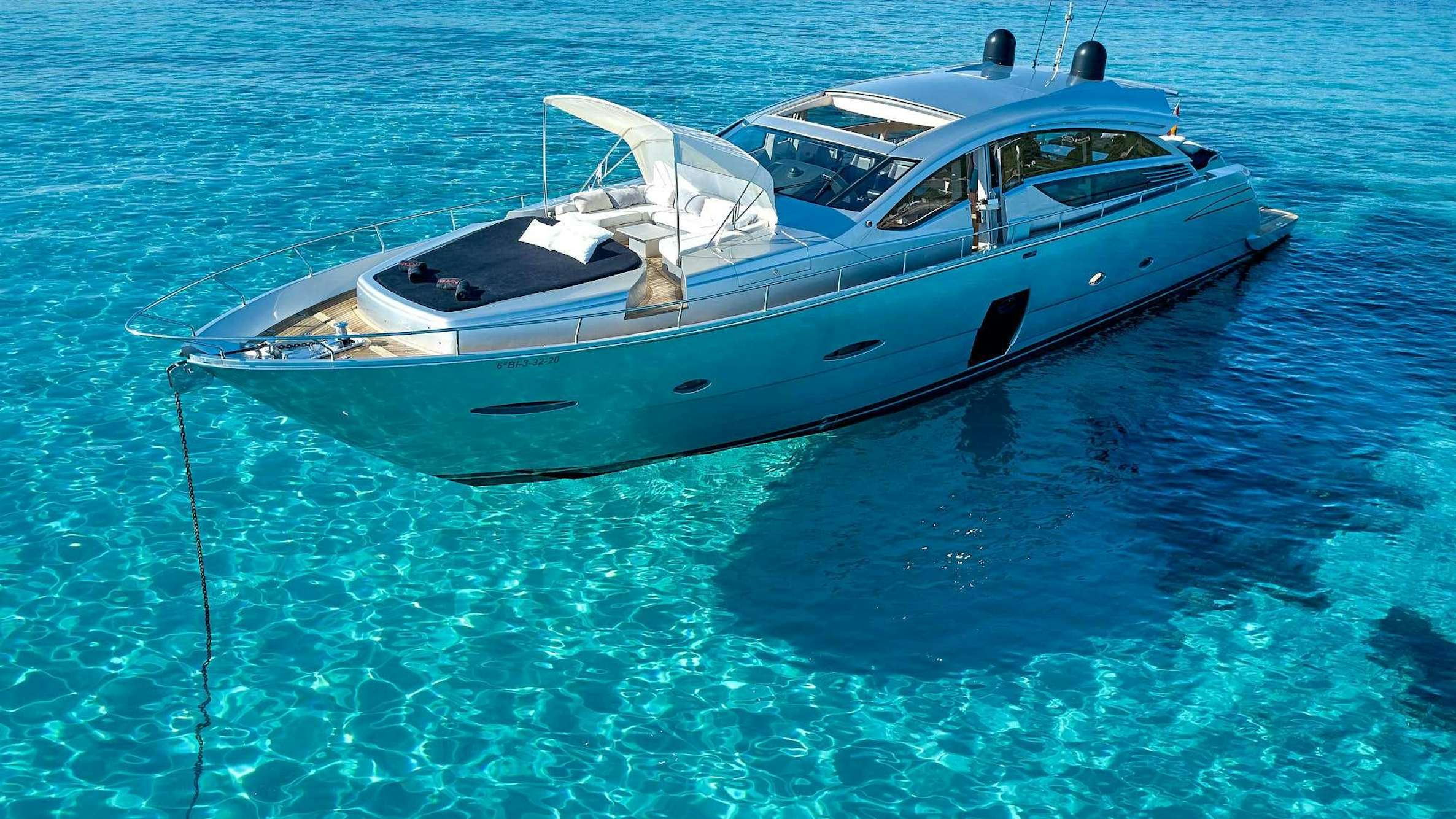 a boat in the water aboard HALLEY Yacht for Charter