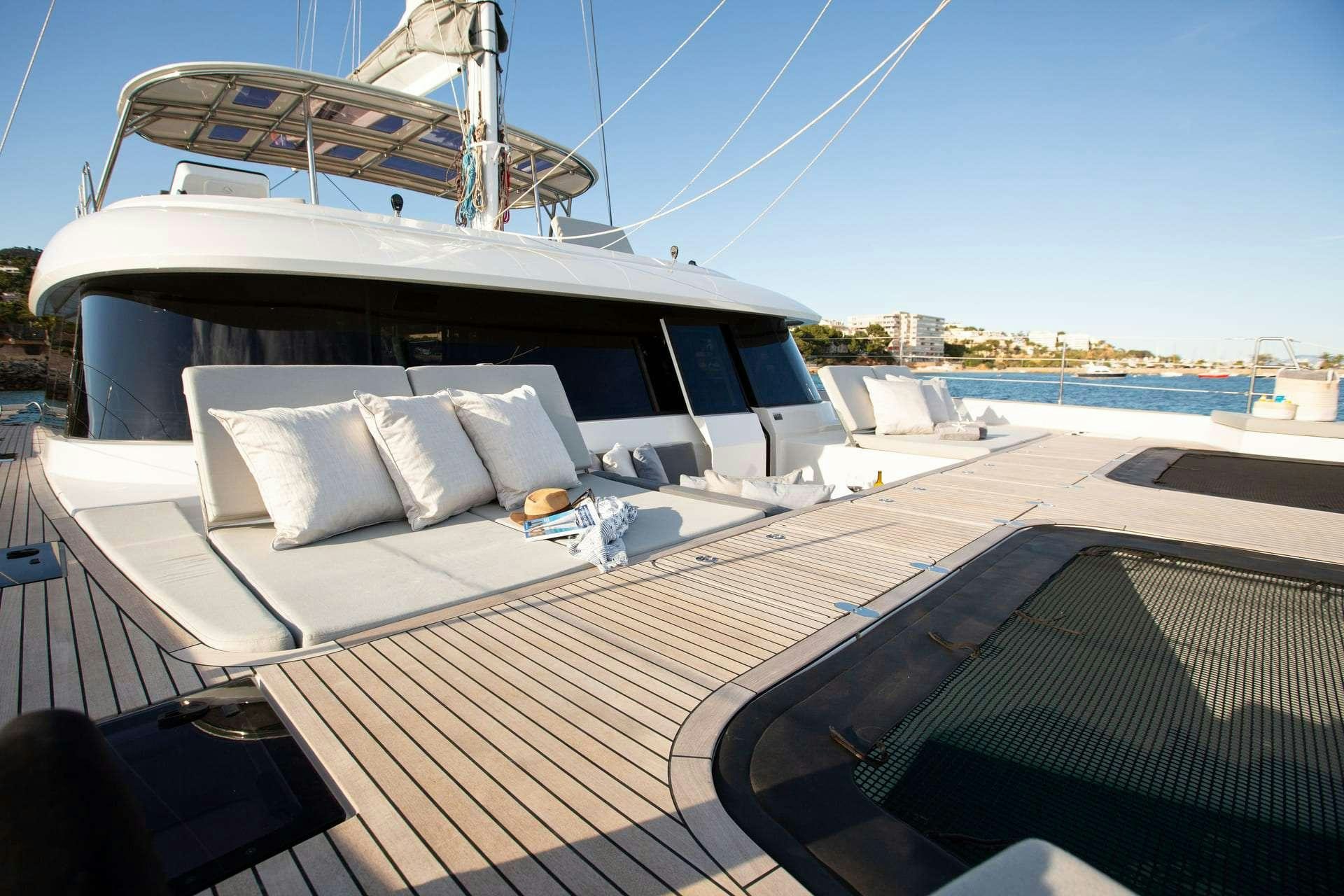 a boat on a deck aboard SUNBREEZE Yacht for Charter
