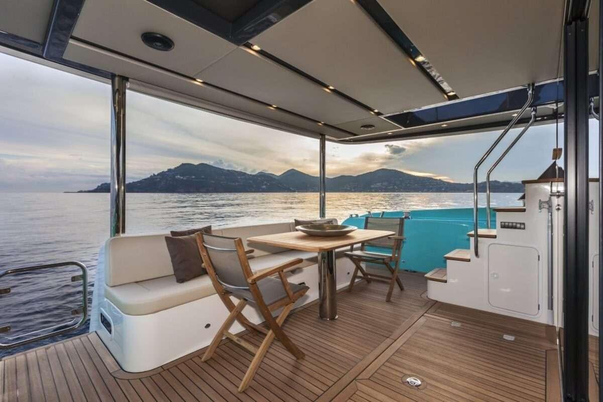 a boat on the water aboard MAYBE5 Yacht for Charter