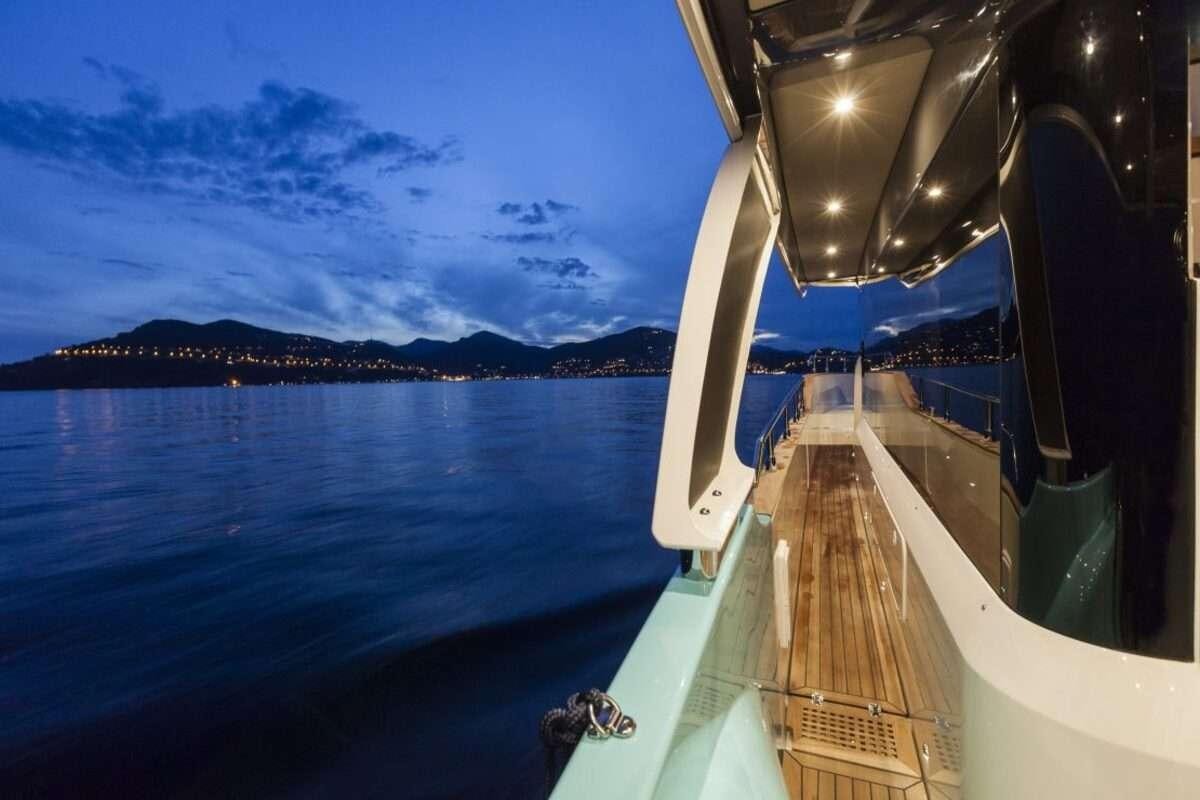 a boat on the water aboard MAYBE5 Yacht for Charter