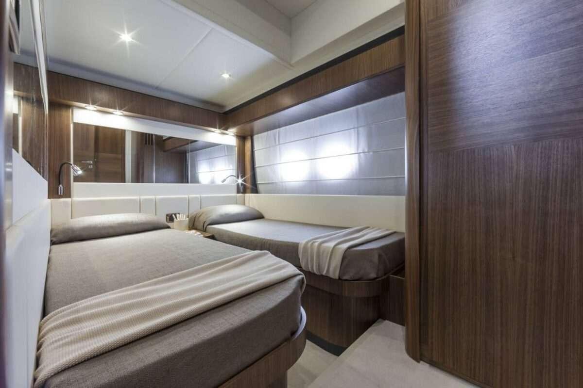 a room with two beds aboard MAYBE5 Yacht for Charter