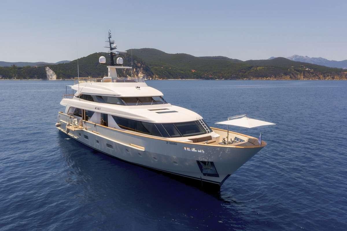 a boat on the water aboard MY WAY Yacht for Charter