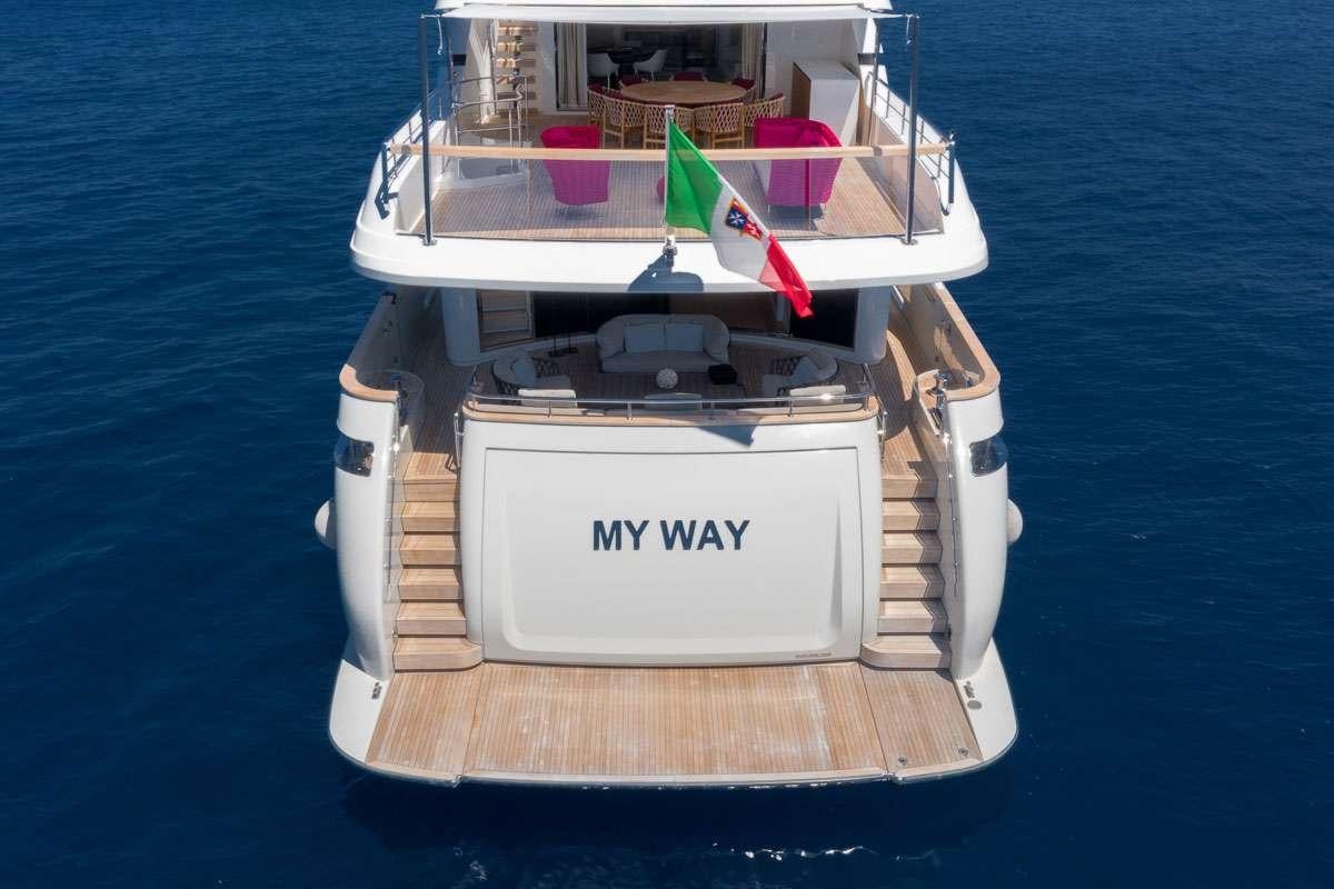 a boat on the water aboard MY WAY Yacht for Charter