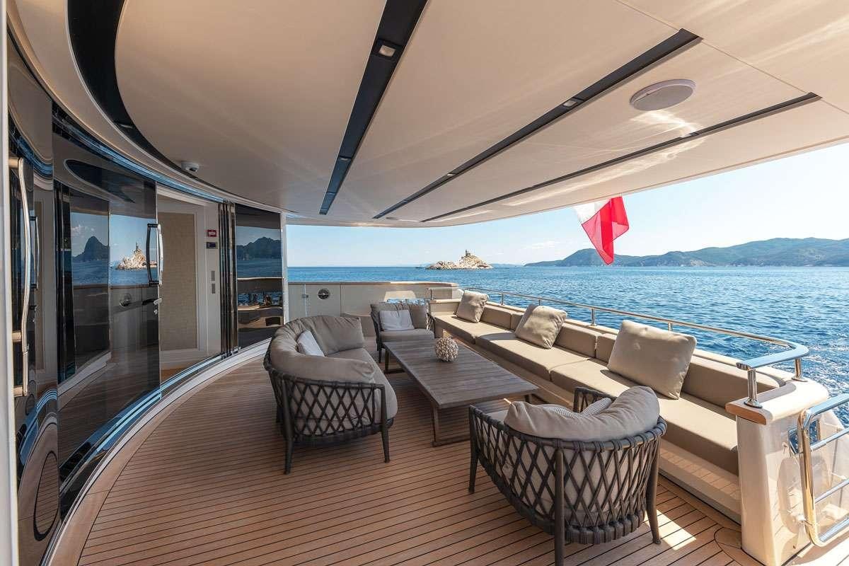 a boat on the water aboard MY WAY Yacht for Charter