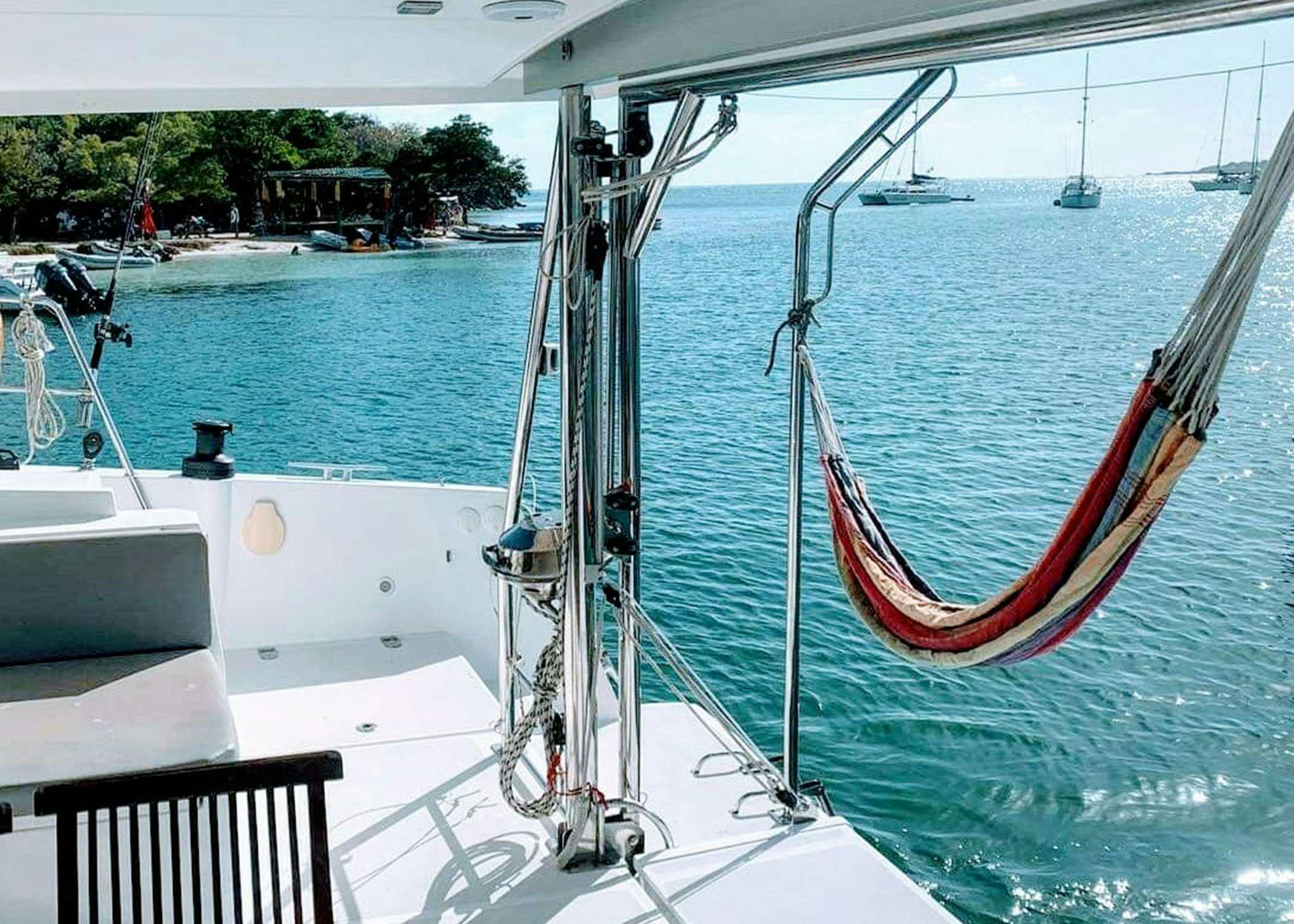 a boat on the water aboard Raiatea Yacht for Charter