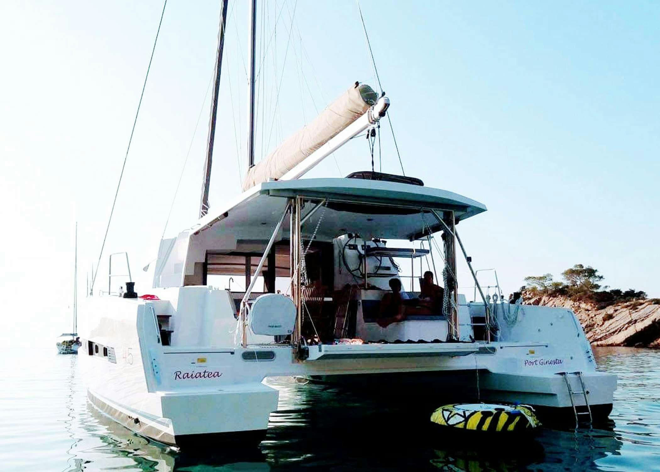 a boat on the water aboard Raiatea Yacht for Charter
