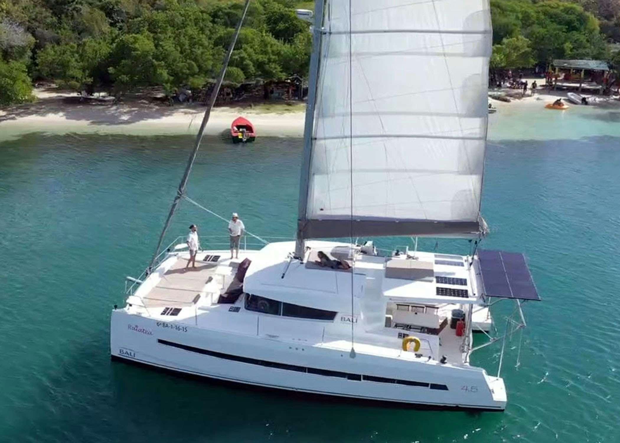 a boat on the water aboard Raiatea Yacht for Charter