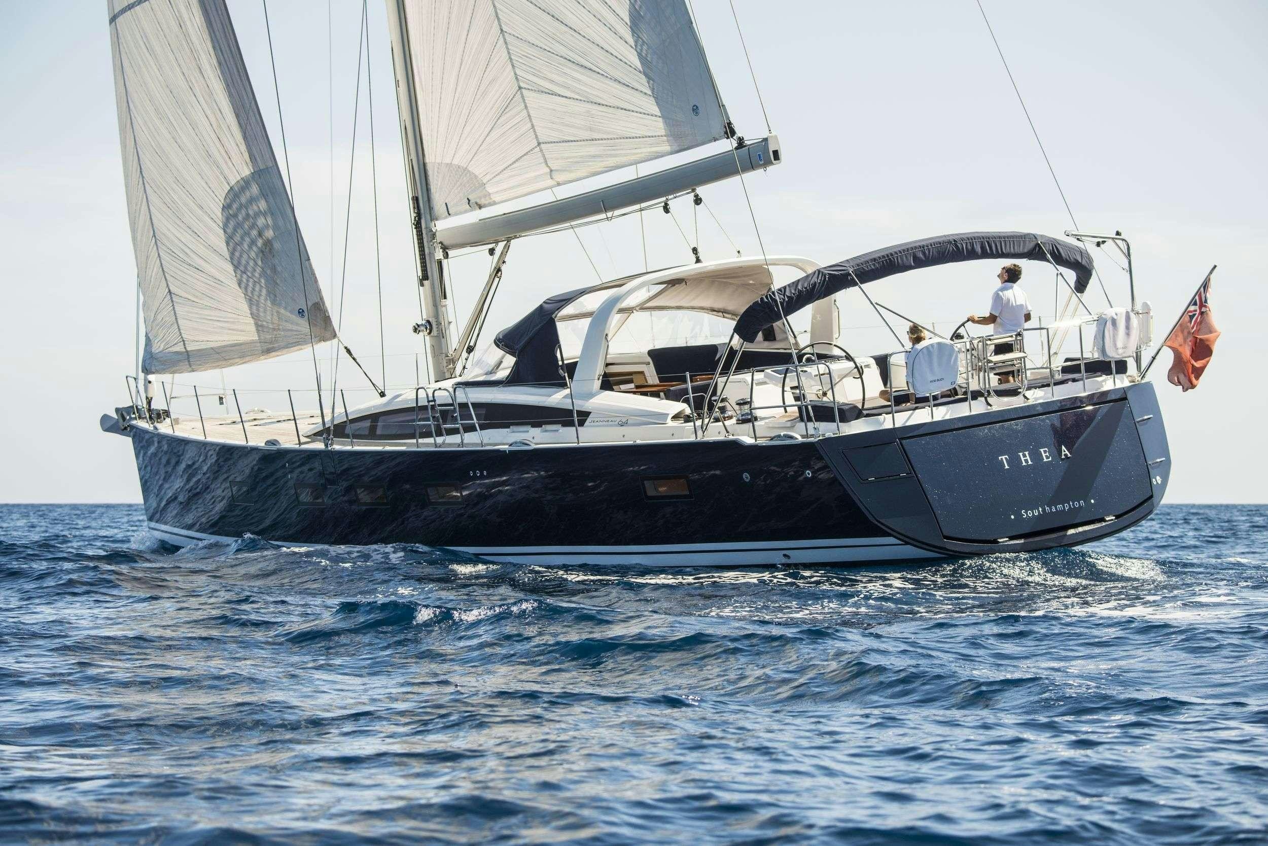 a boat on the water aboard THEA Yacht for Charter
