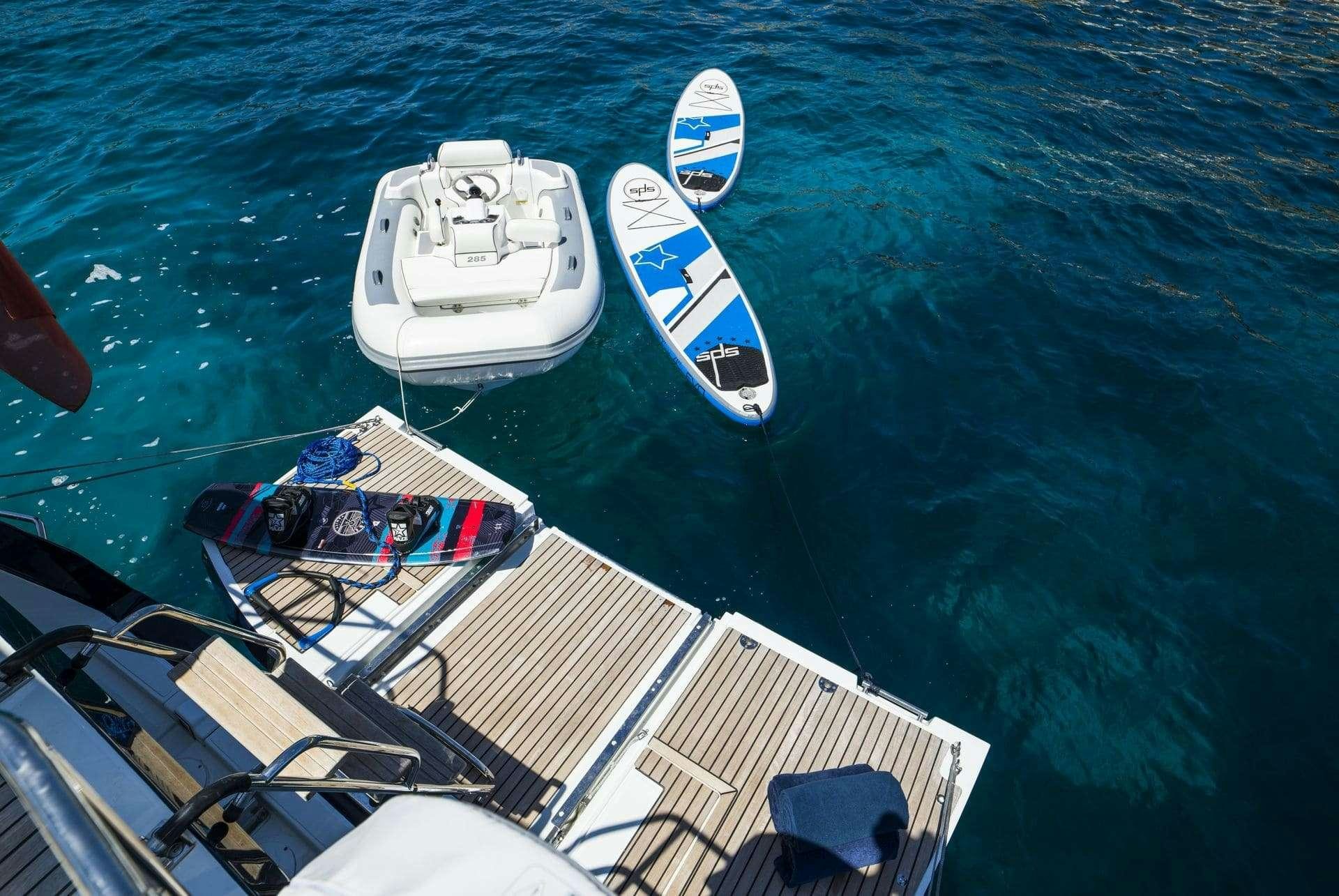 a boat on the water aboard THEA Yacht for Charter
