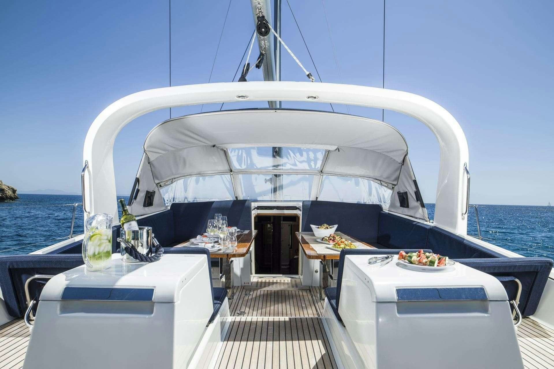 a boat on the water aboard THEA Yacht for Charter