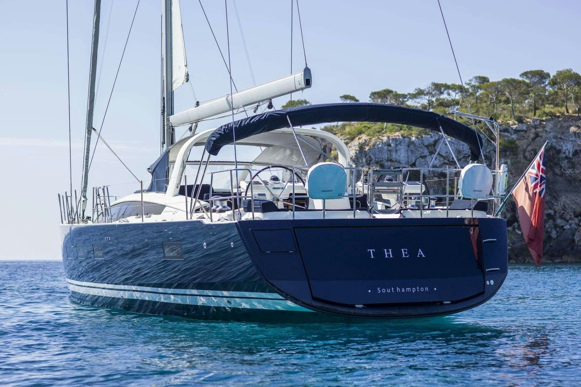 a boat on the water aboard THEA Yacht for Charter