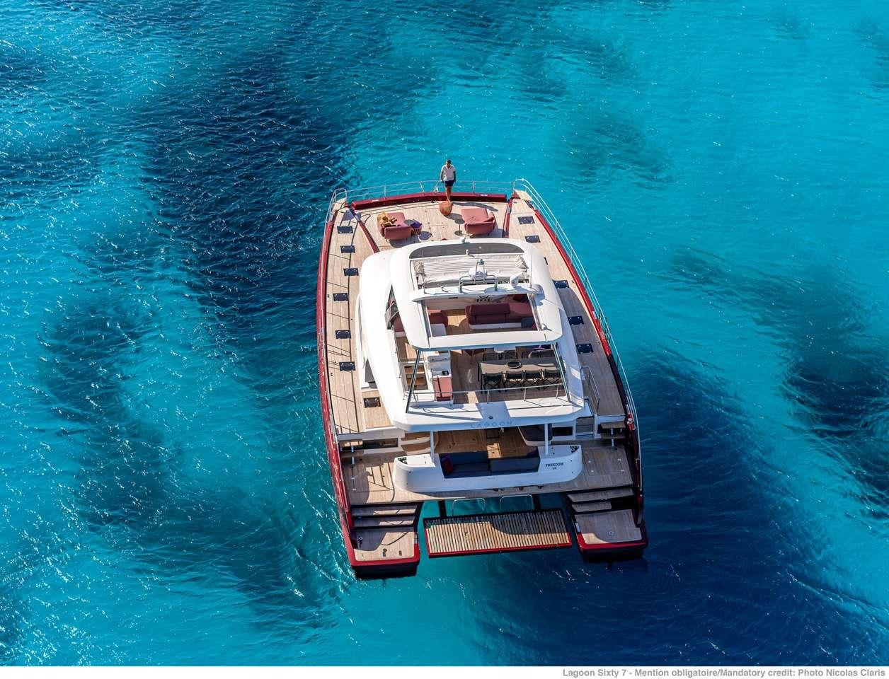 a boat in the water aboard C’EST LA VIE Yacht for Charter