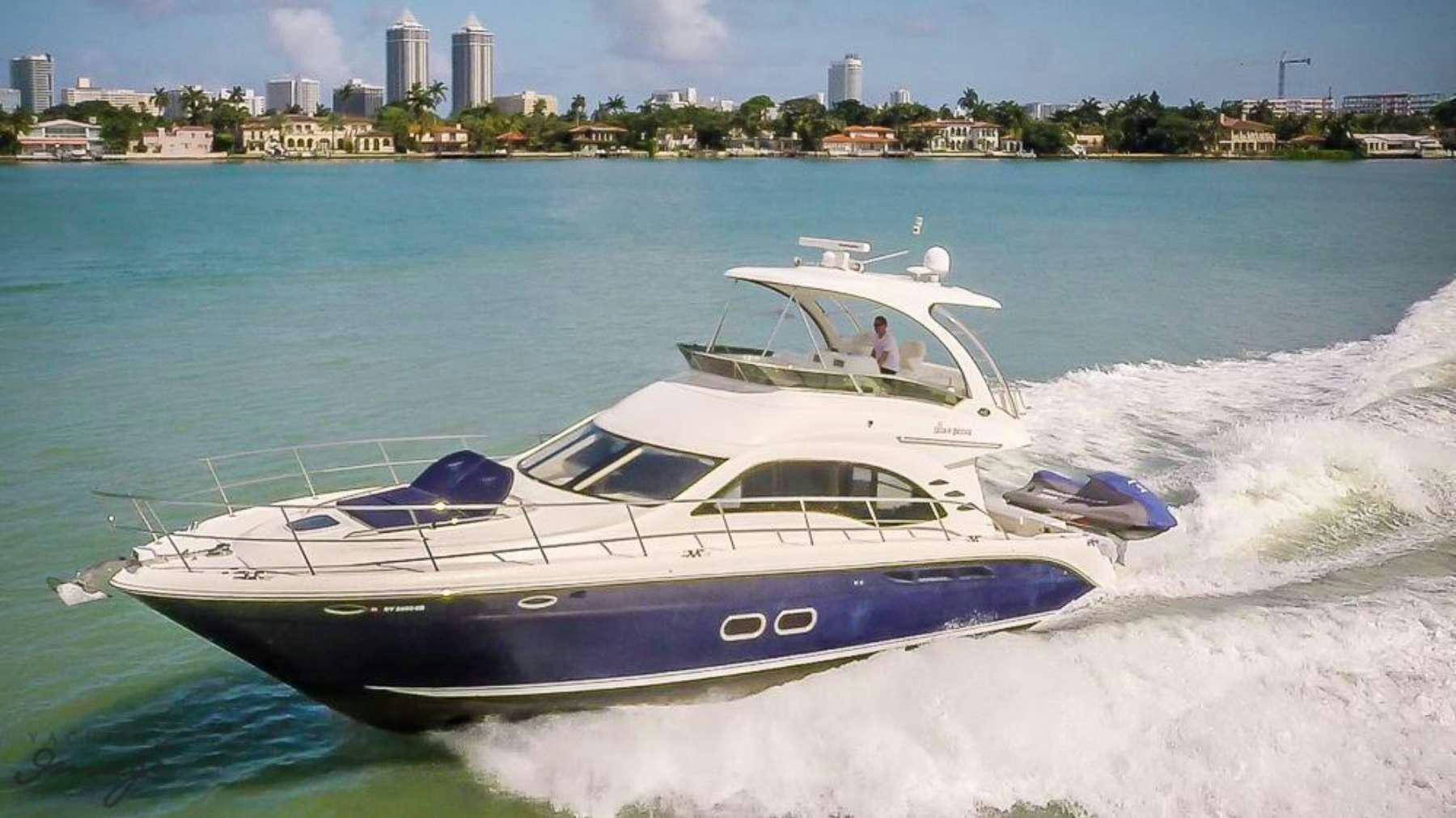 a boat on the water aboard Champagne  Yacht for Charter