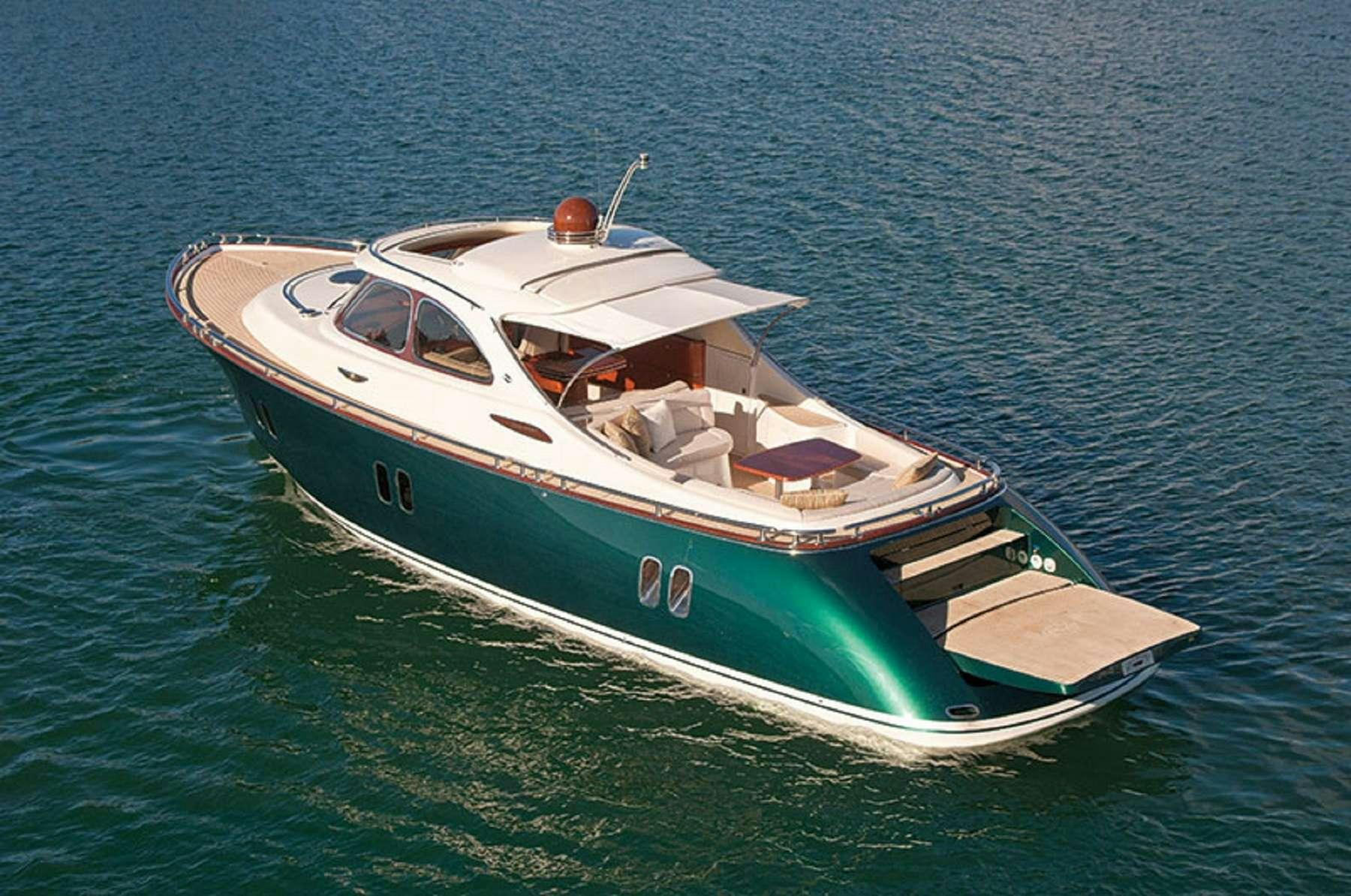 a boat on the water aboard GUCCI Yacht for Charter