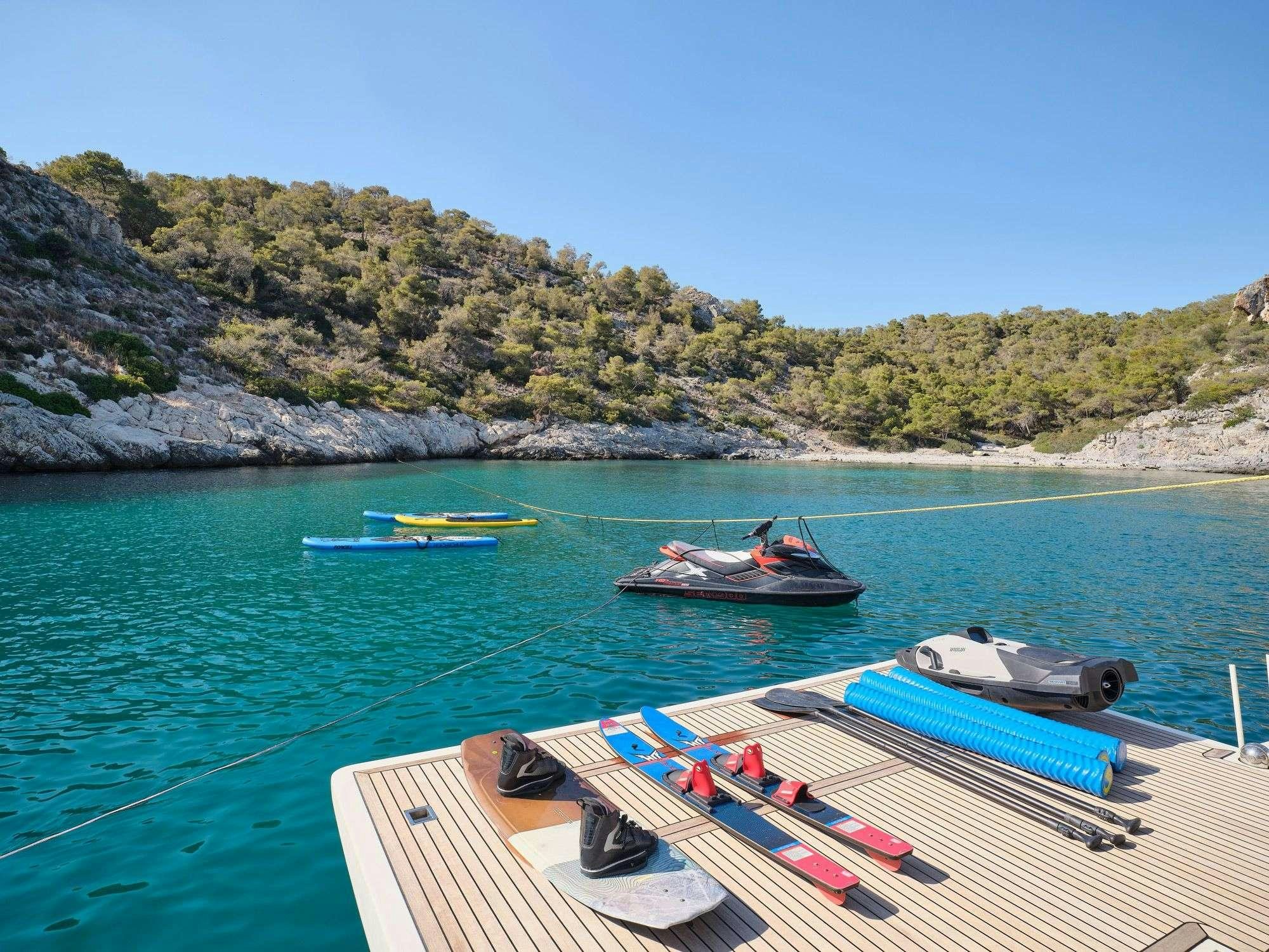 boats in the water aboard ESTIA YI Yacht for Charter