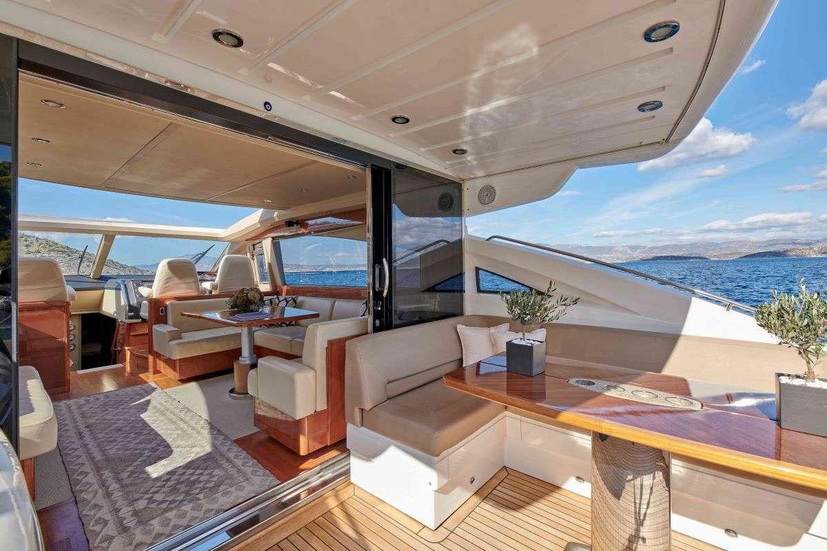 inside of a boat aboard ESTIA ONE Yacht for Charter