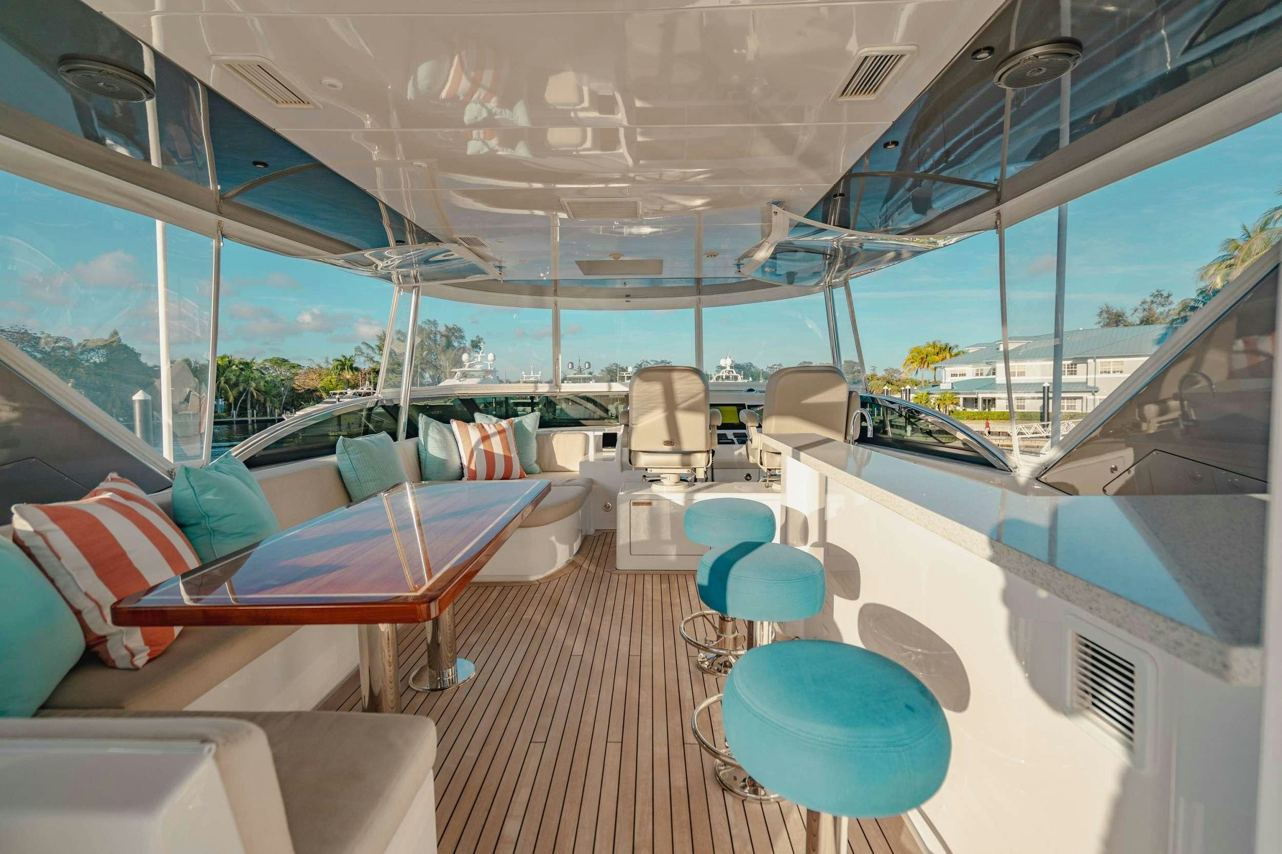 inside of a boat aboard BELLA SKY Yacht for Charter
