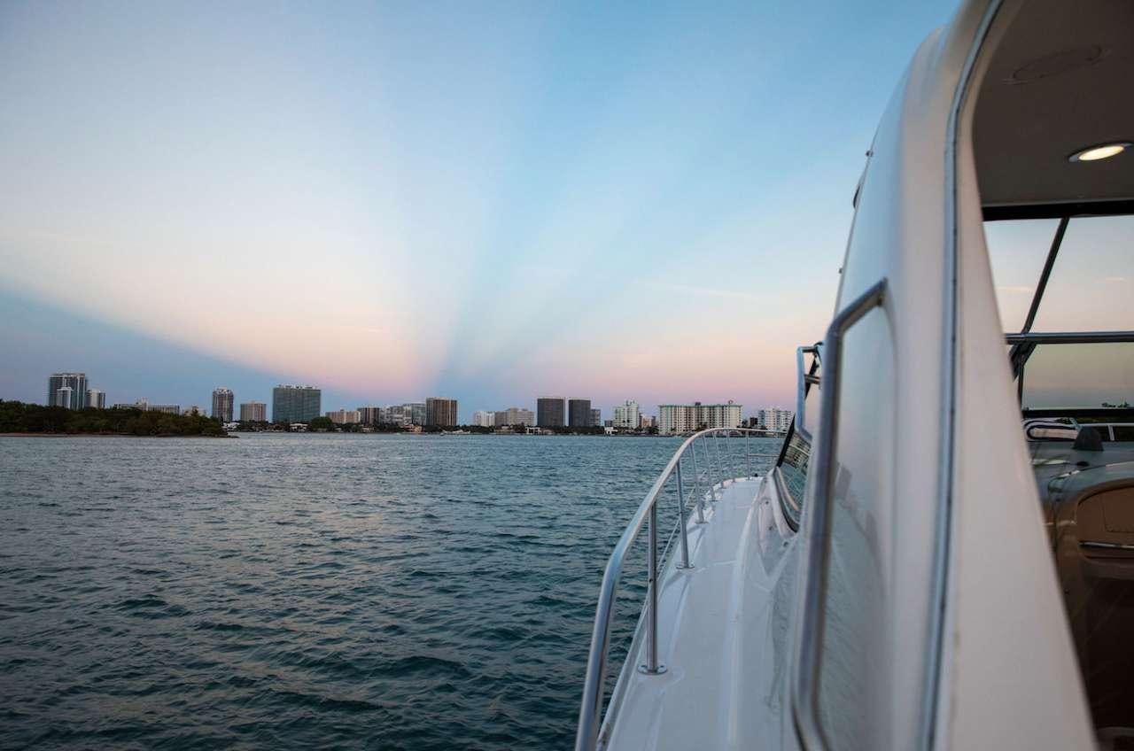 a boat on the water aboard Low Profile Yacht for Charter