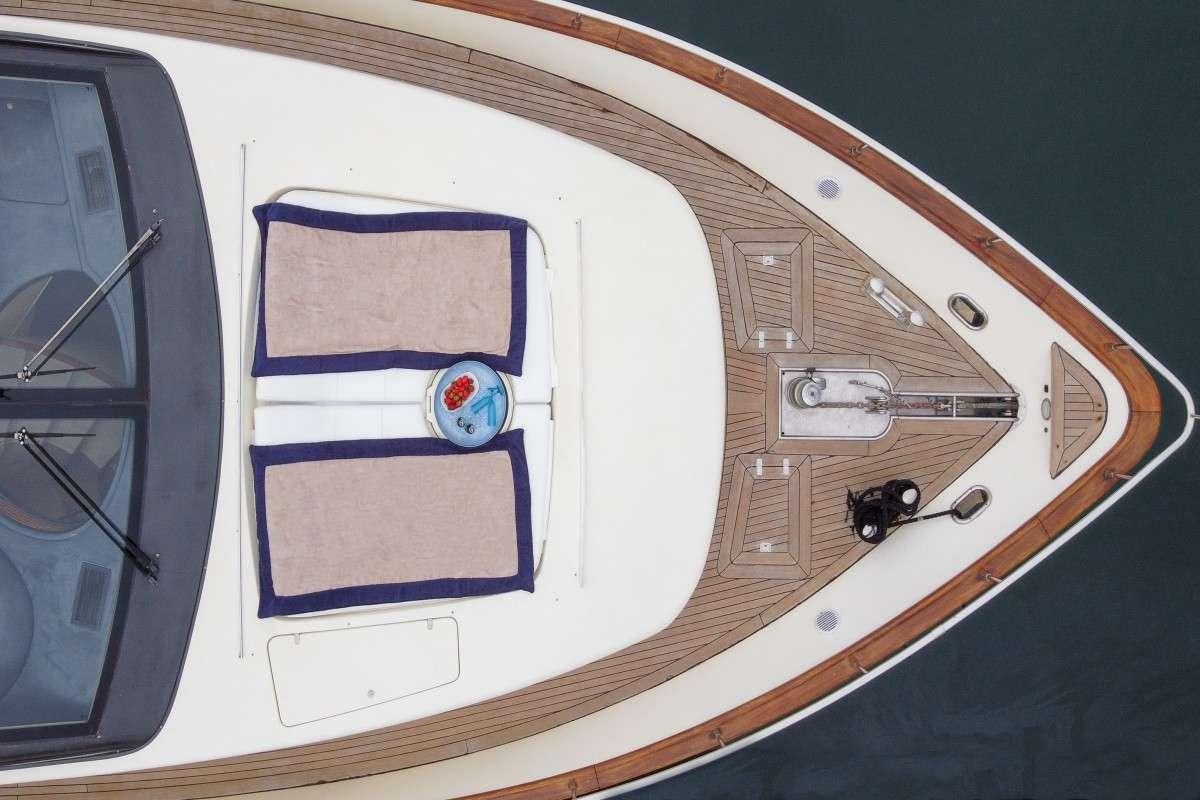 the side of a plane aboard ESTIA ZEUS Yacht for Charter