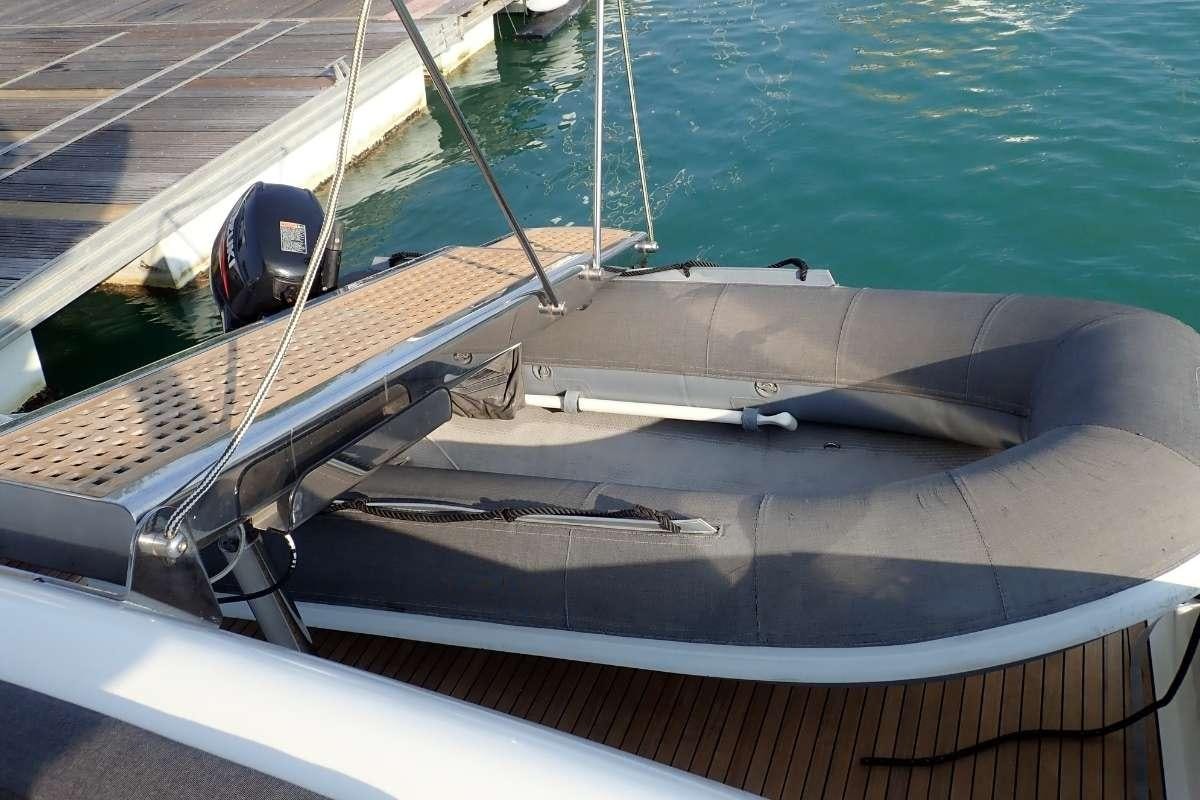 the front of a boat aboard 137 PILLARS SPIRIT Yacht for Charter