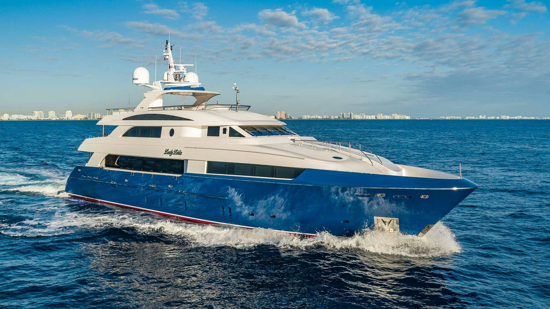 a boat on the water aboard LADY LEILA Yacht for Charter