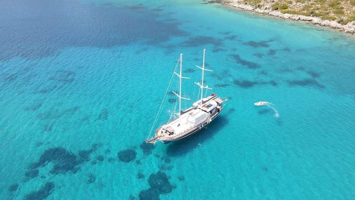 a boat in the water aboard PRENSES ESILA Yacht for Charter