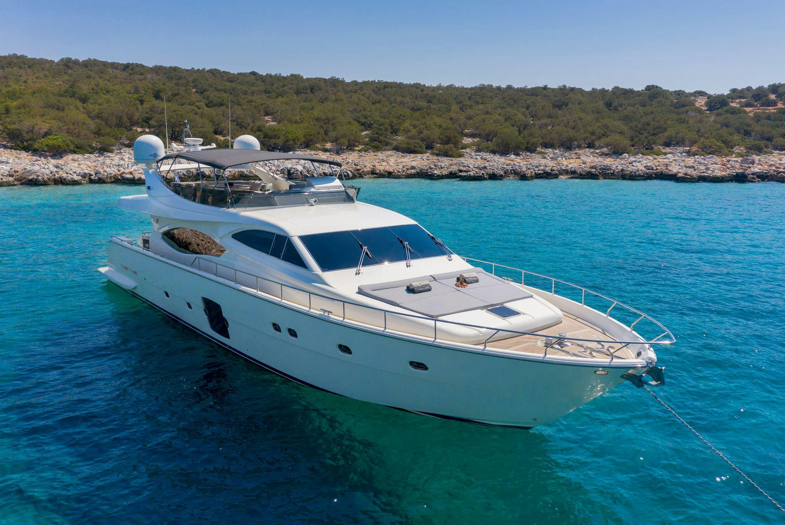 a boat in the water aboard MY WAY Yacht for Charter