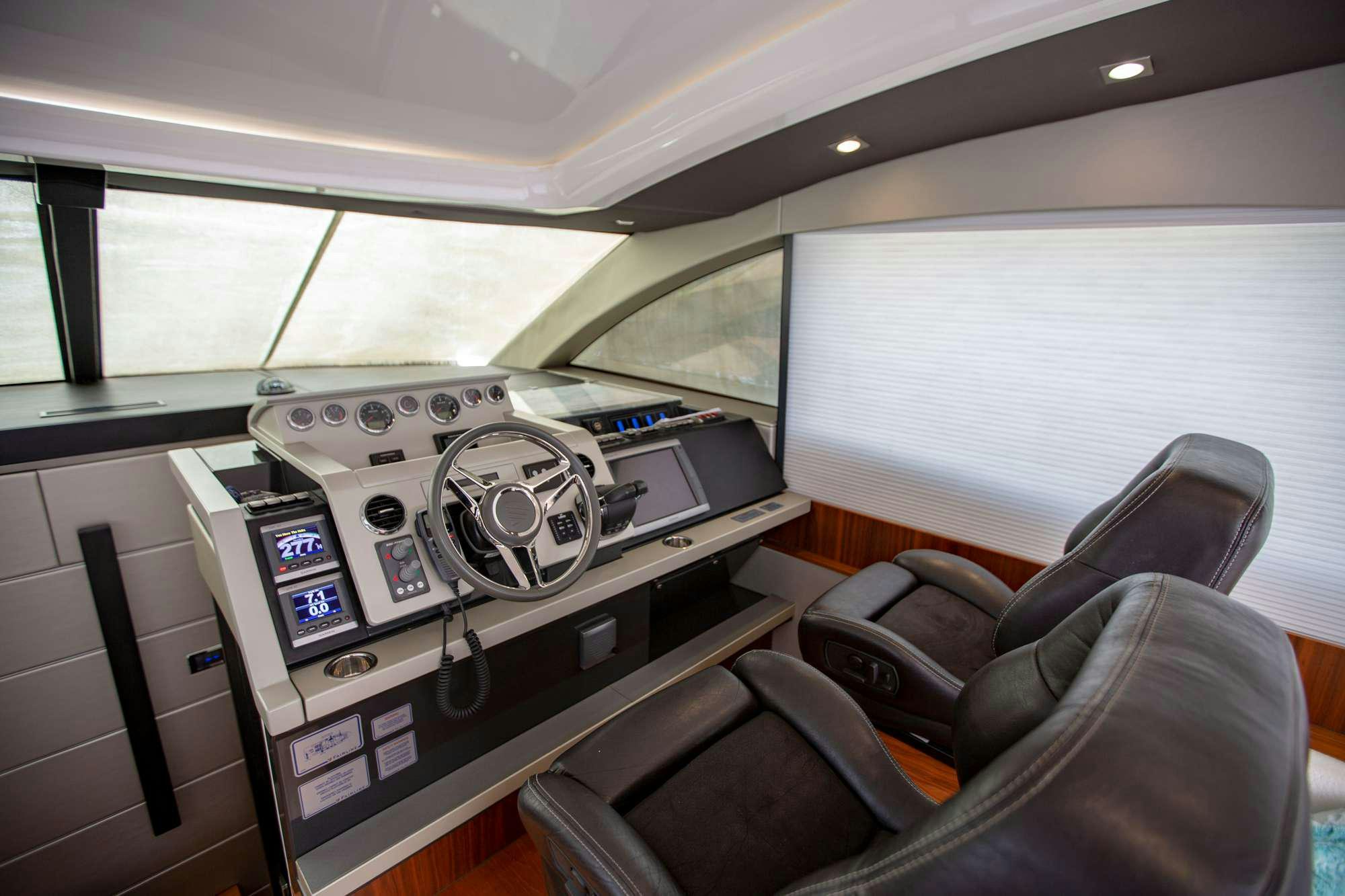 inside of a vehicle aboard MY GIRL Yacht for Charter