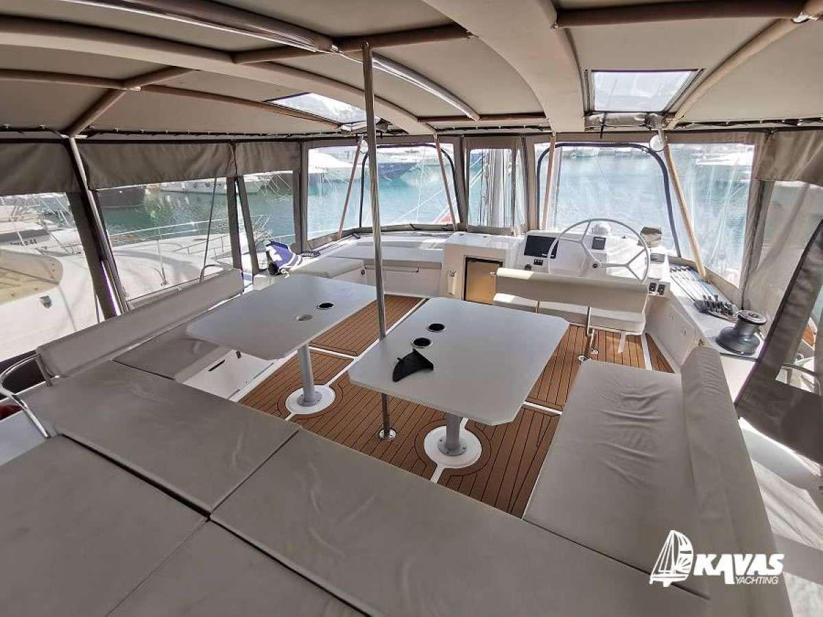 inside of a car aboard Kos 54.Cat (Athens) Yacht for Charter