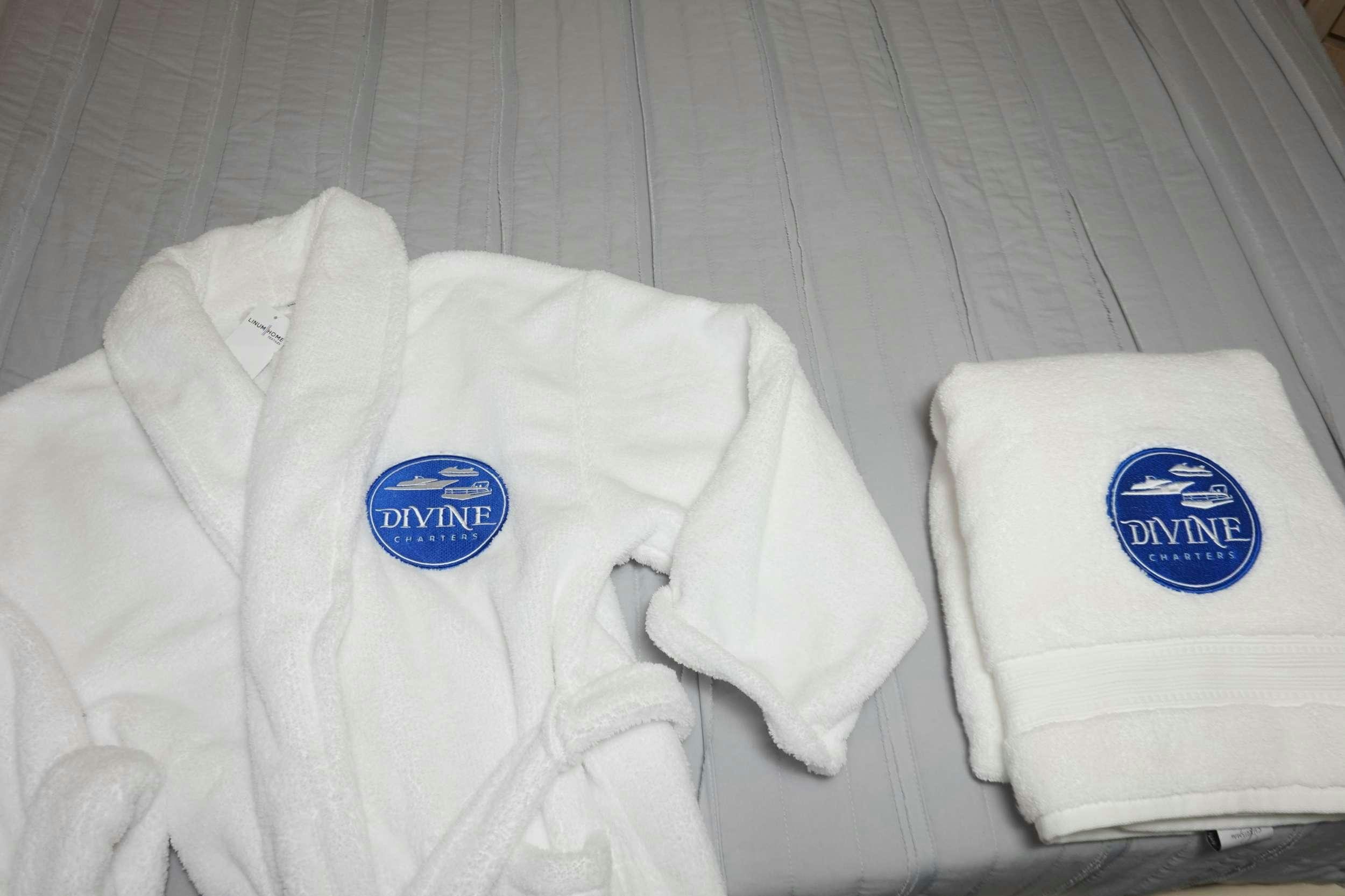 a pair of white underwear on a bed aboard DIVINE Yacht for Charter