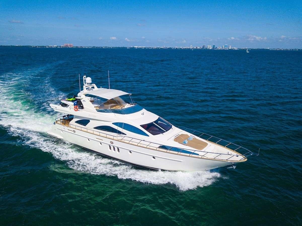 a white yacht on the water aboard AZURE Yacht for Charter