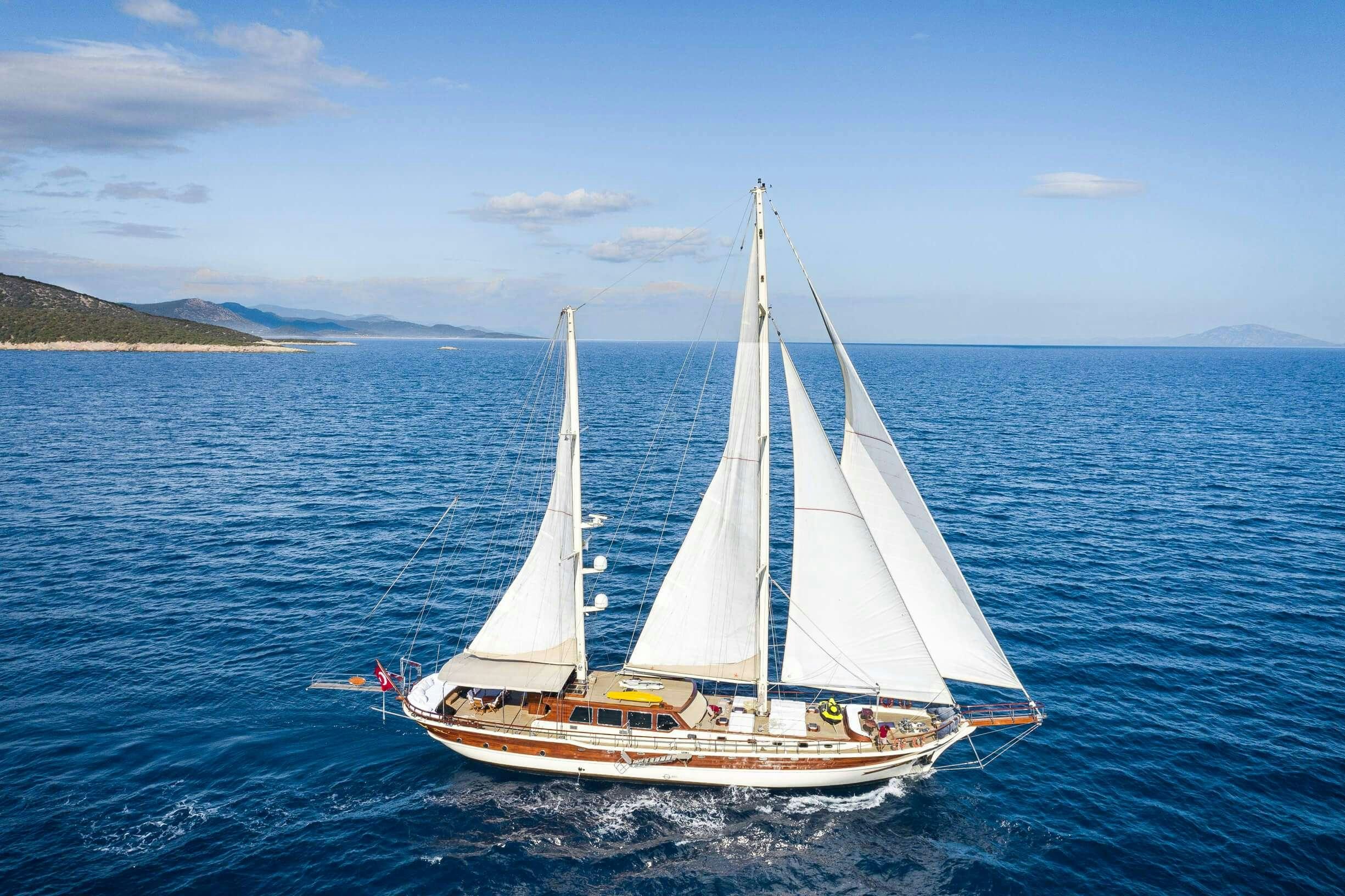 a sailboat on the water aboard ESTRELLA DE MAR Yacht for Charter