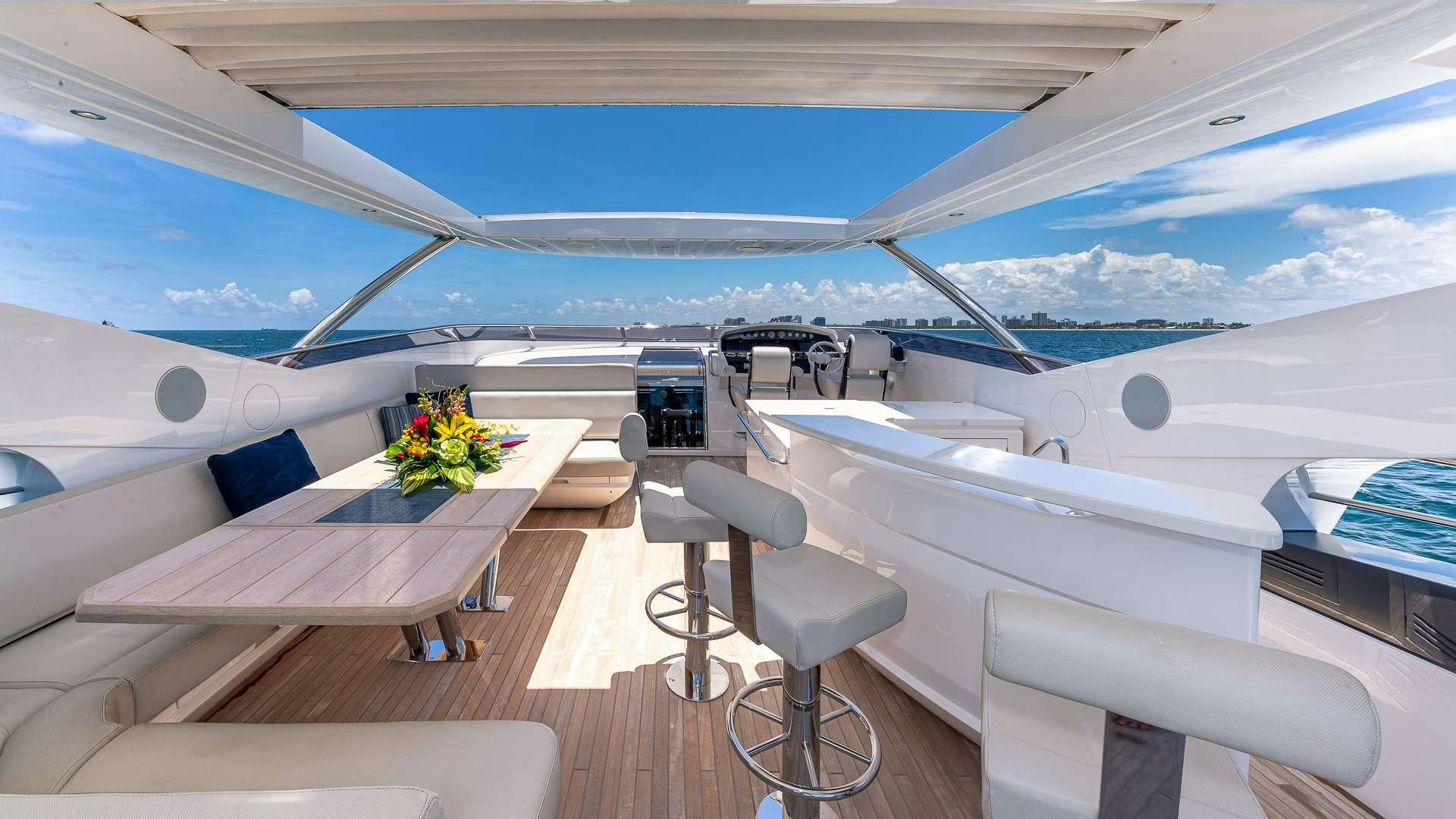 a cockpit of an airplane aboard MIRRACLE Yacht for Charter