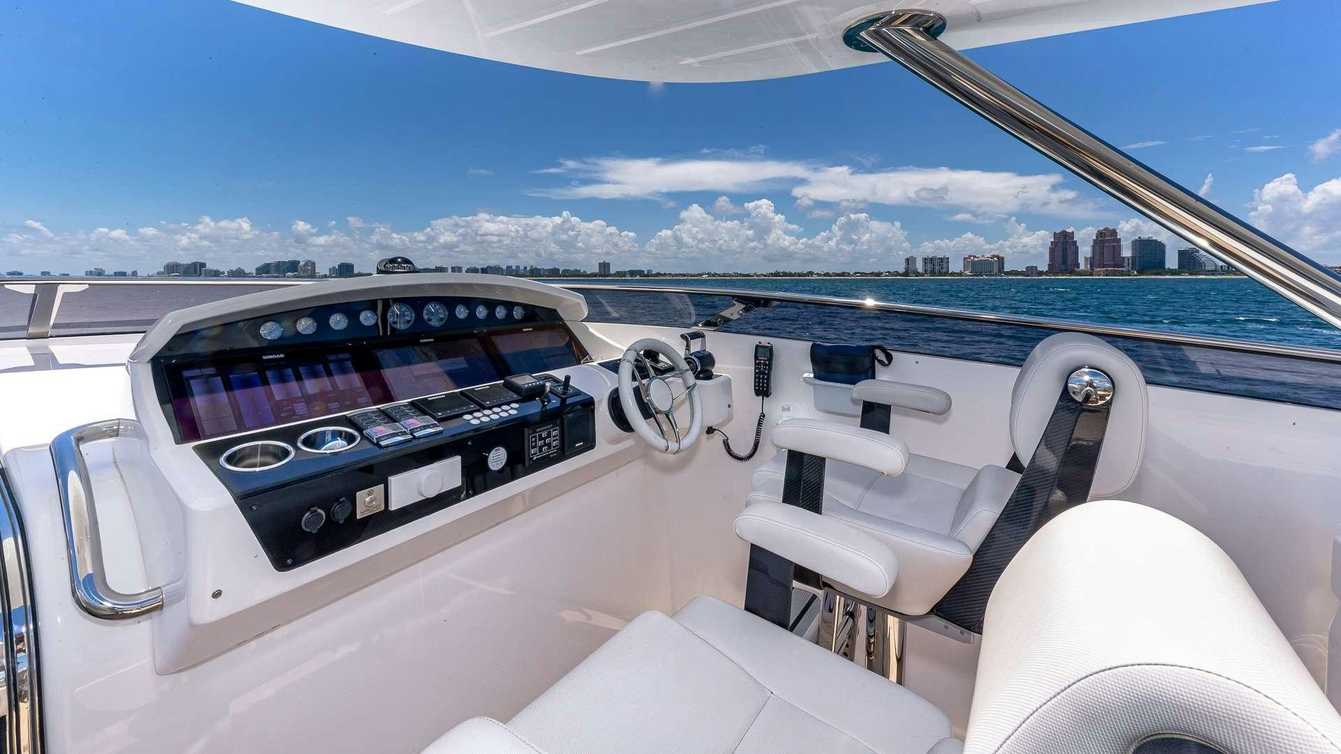 the cockpit of a plane aboard MIRRACLE Yacht for Charter