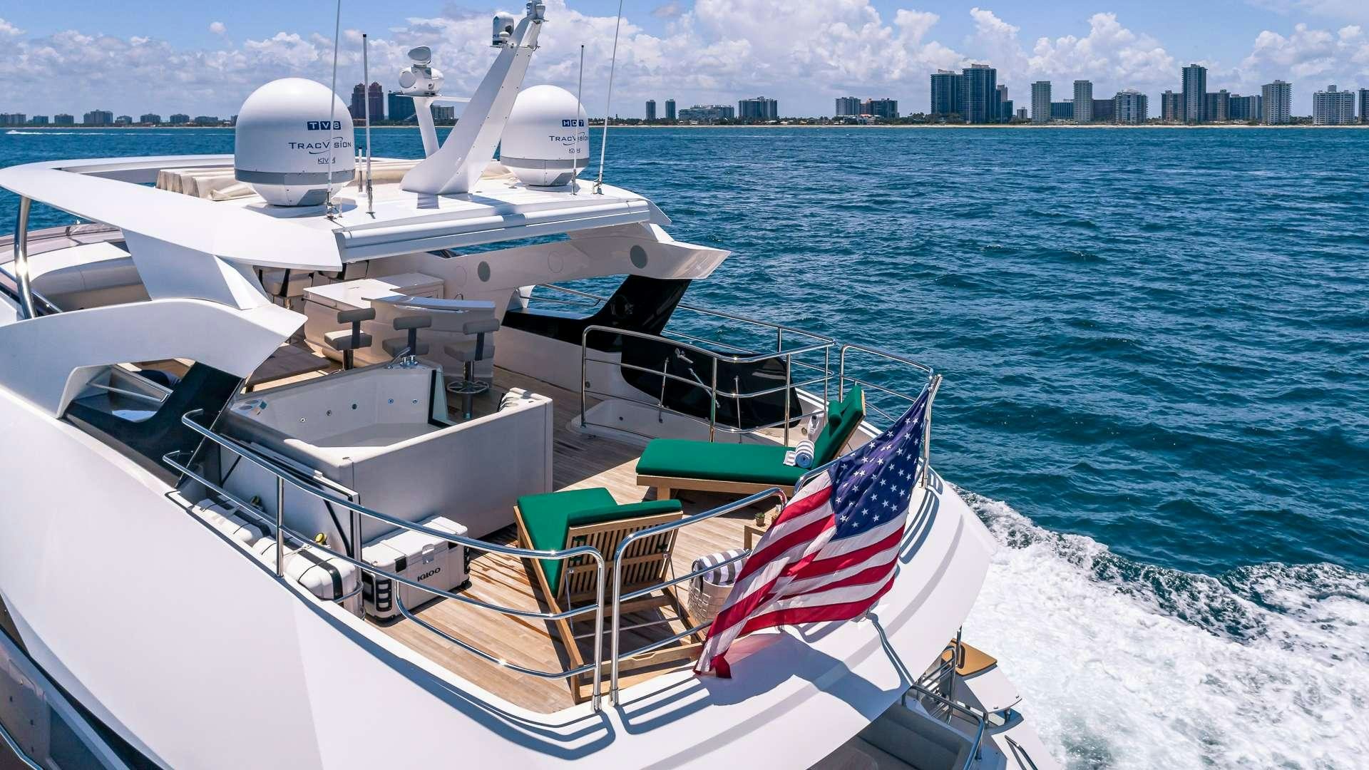 a boat on the water aboard MIRRACLE Yacht for Charter