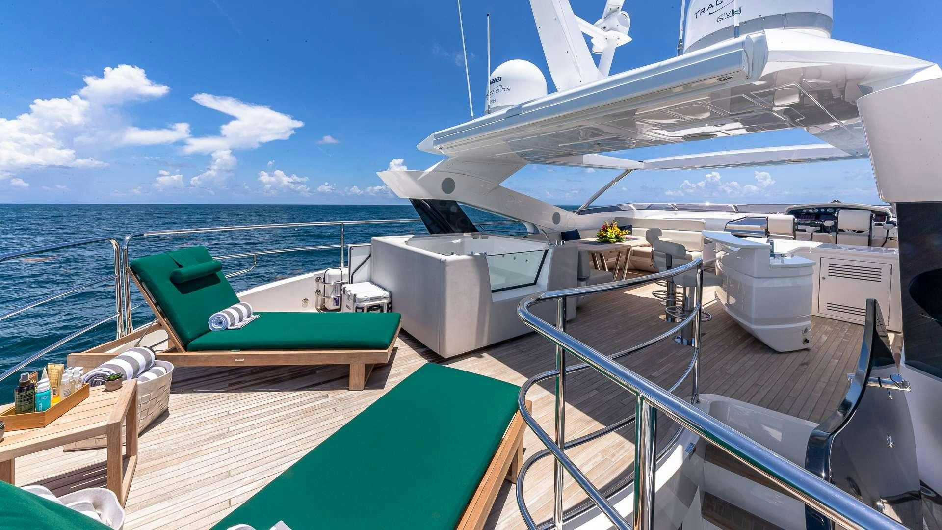 a boat on the water aboard MIRRACLE Yacht for Charter
