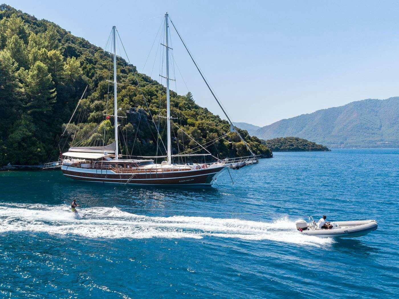 a sailboat on the water aboard S NUR TAYLAN Yacht for Charter