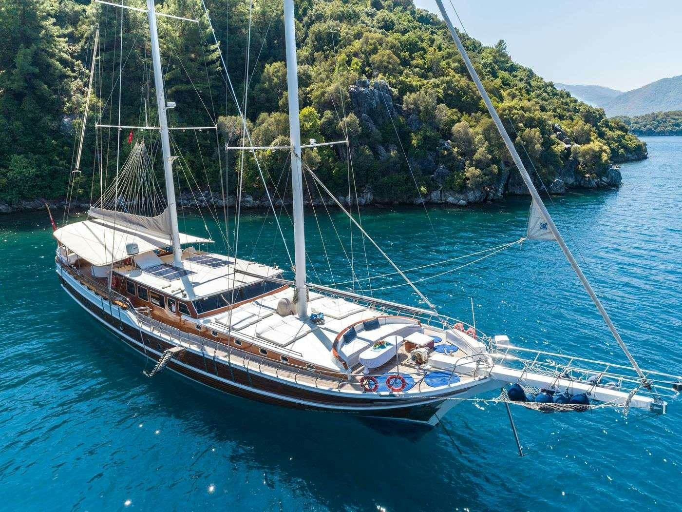 a sailboat on the water aboard S NUR TAYLAN Yacht for Charter