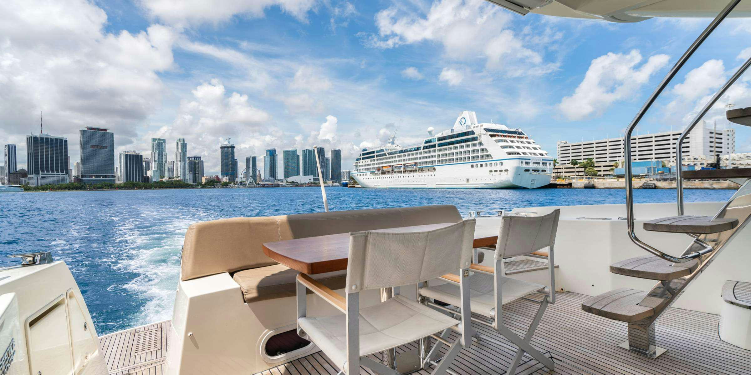 a boat on the water aboard Legacy Yacht for Charter