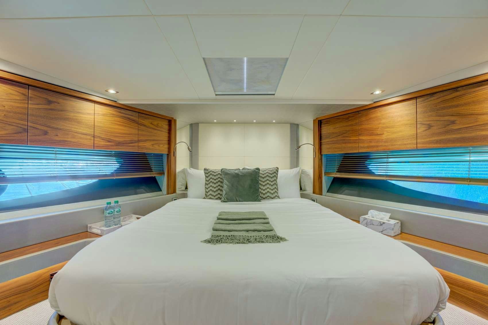 a bed in a room aboard MIKEL ANGELO Yacht for Charter
