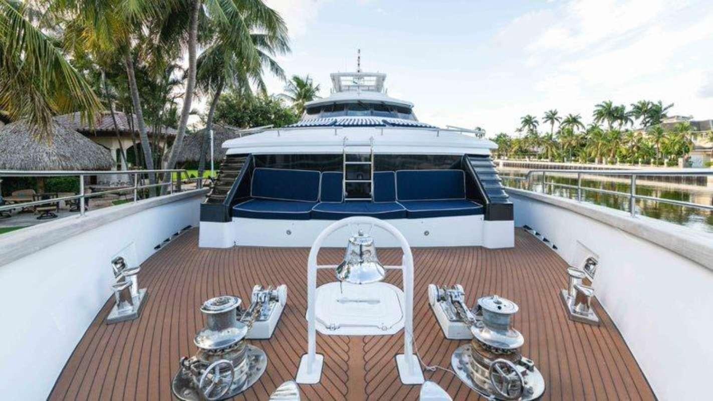 a boat on a deck aboard QUANTUM Yacht for Charter