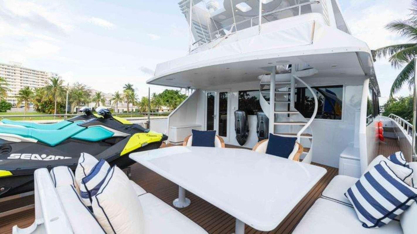 a boat on a trailer aboard QUANTUM Yacht for Charter