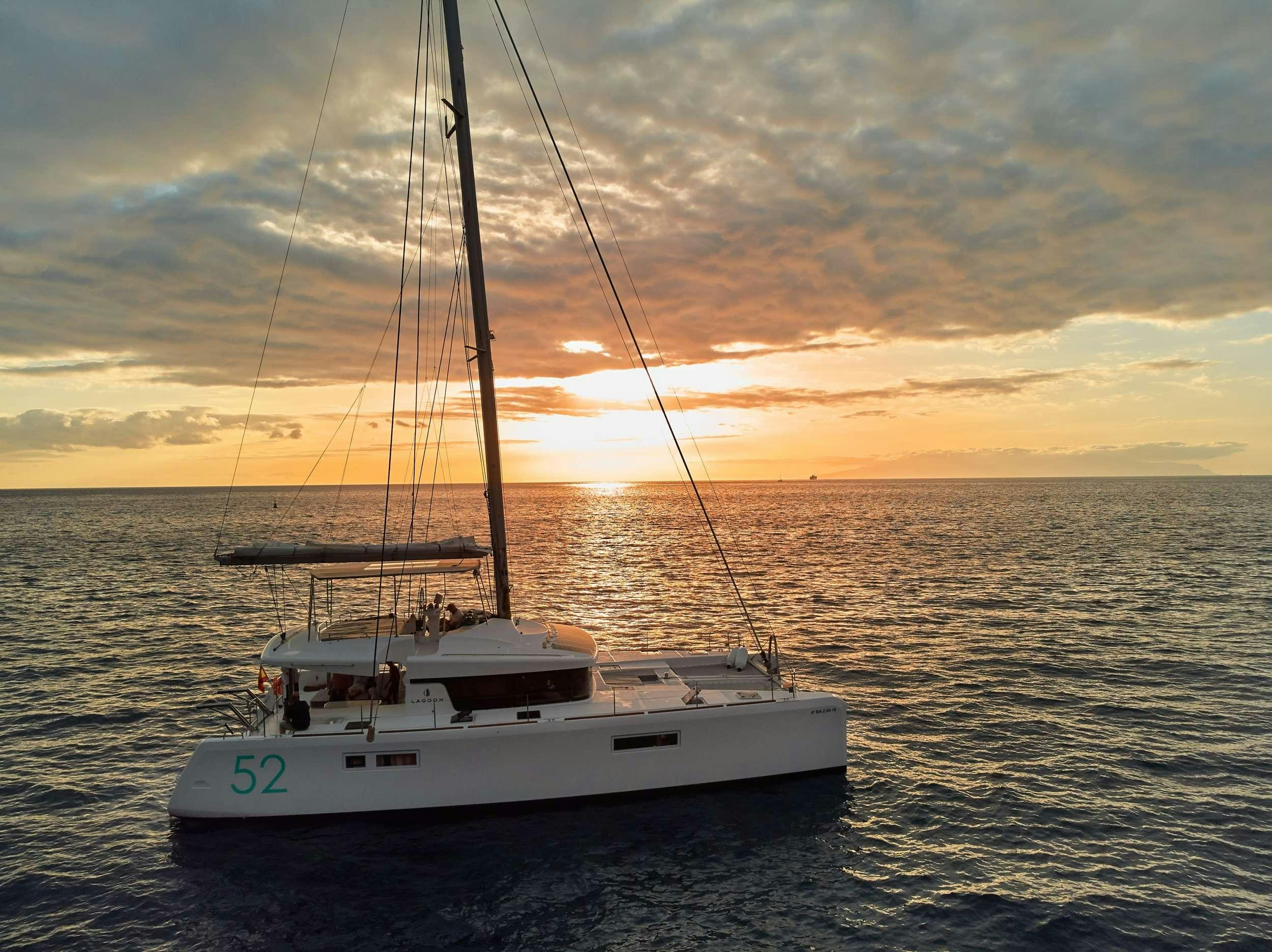 a sailboat in the water aboard Neptuno Yacht for Charter