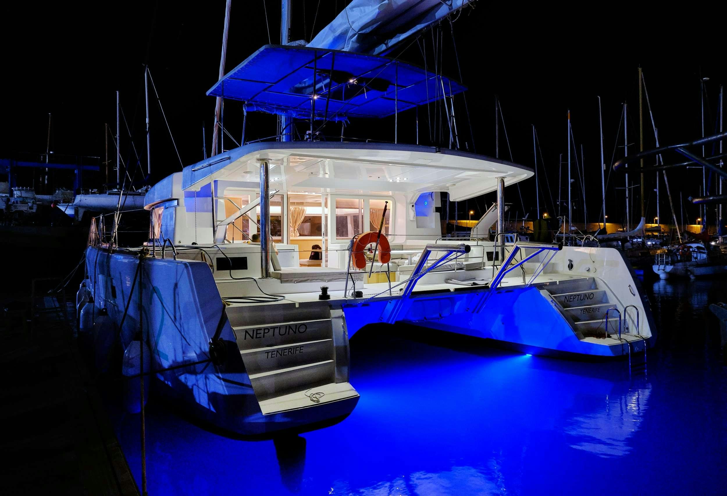 a boat in the water aboard Neptuno Yacht for Charter