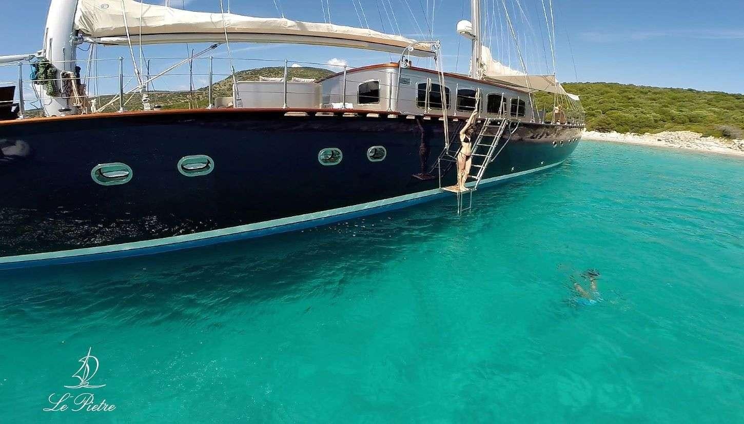 a boat in the water aboard LE PIETRE Yacht for Charter