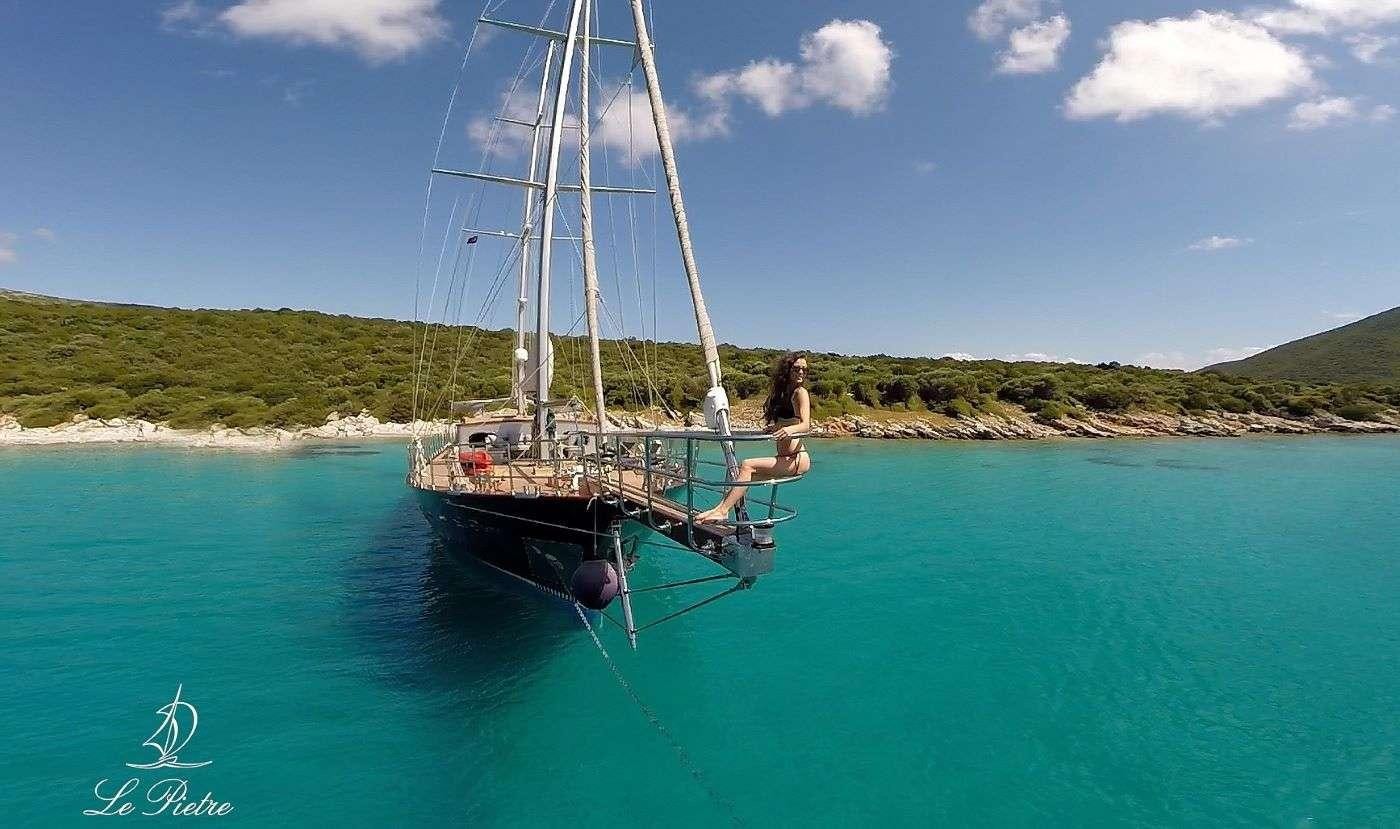 a boat in the water aboard LE PIETRE Yacht for Charter