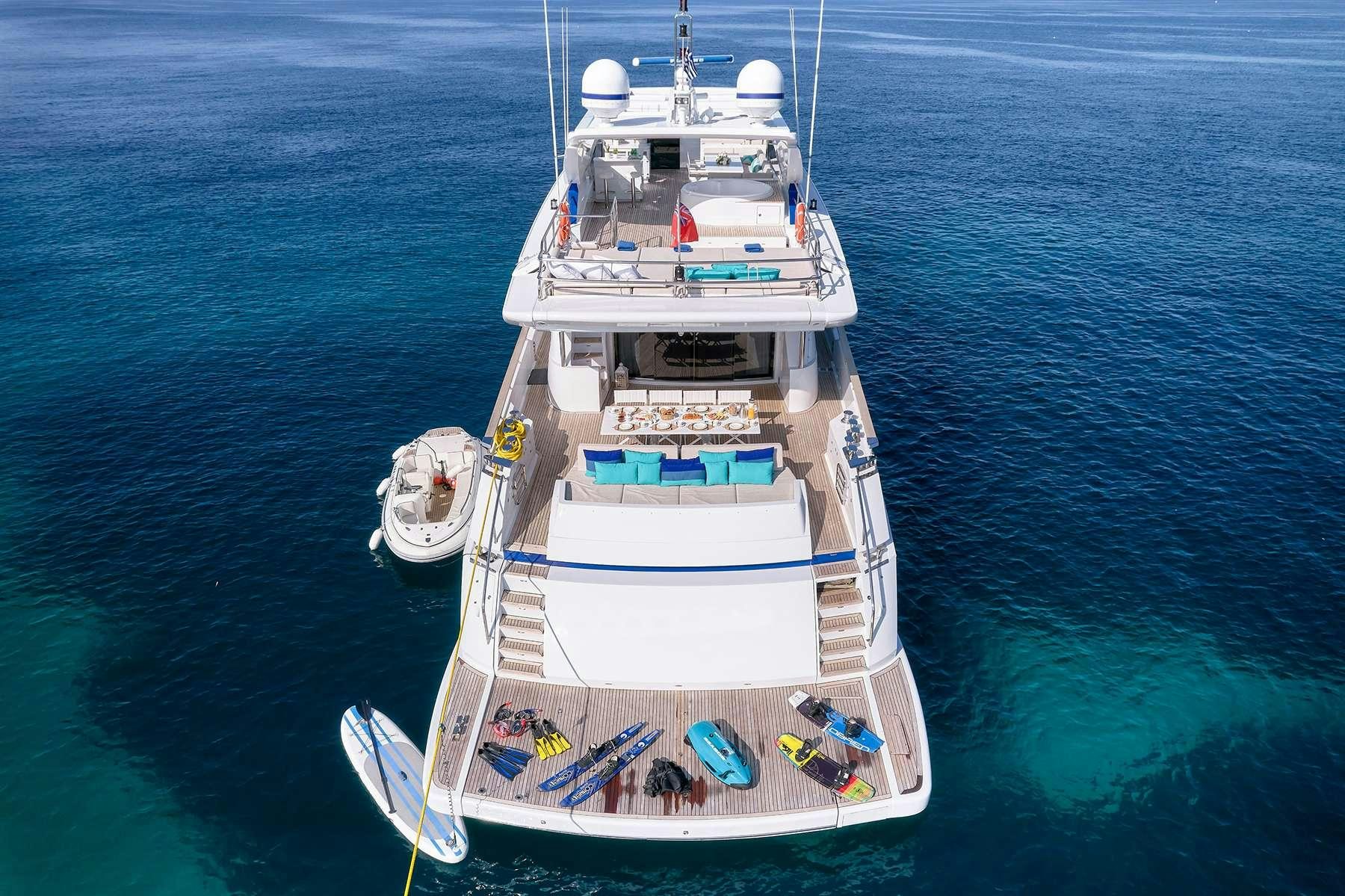 a boat with people on it aboard HAKUNA MATATA Yacht for Charter